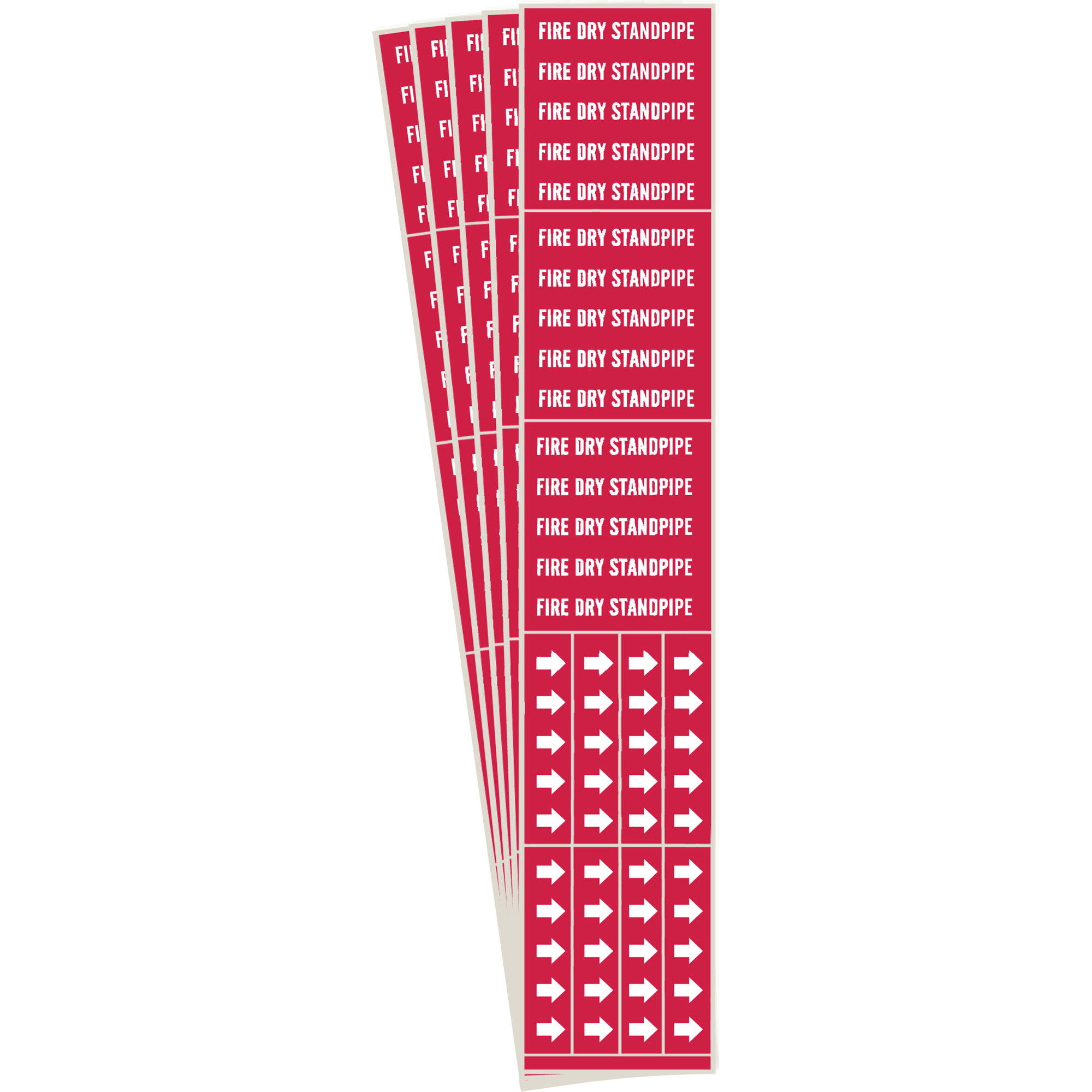 Marqueurs de tuyau «Fire Dry Standpipe», Autocollant, 2-1/4" h x 2-3/4" la, Blanc/rouge