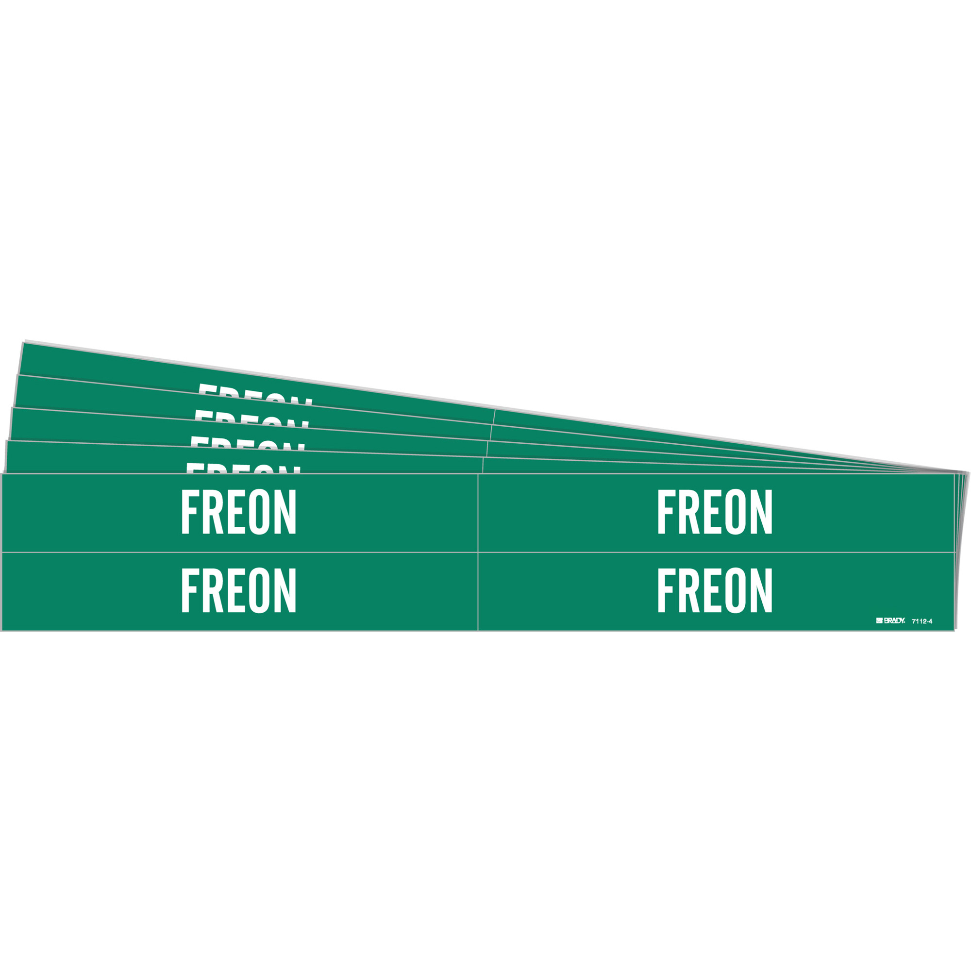 Marqueurs de tuyau «Freon», Autocollant, 1-1/8" h x 7" la, Blanc/vert