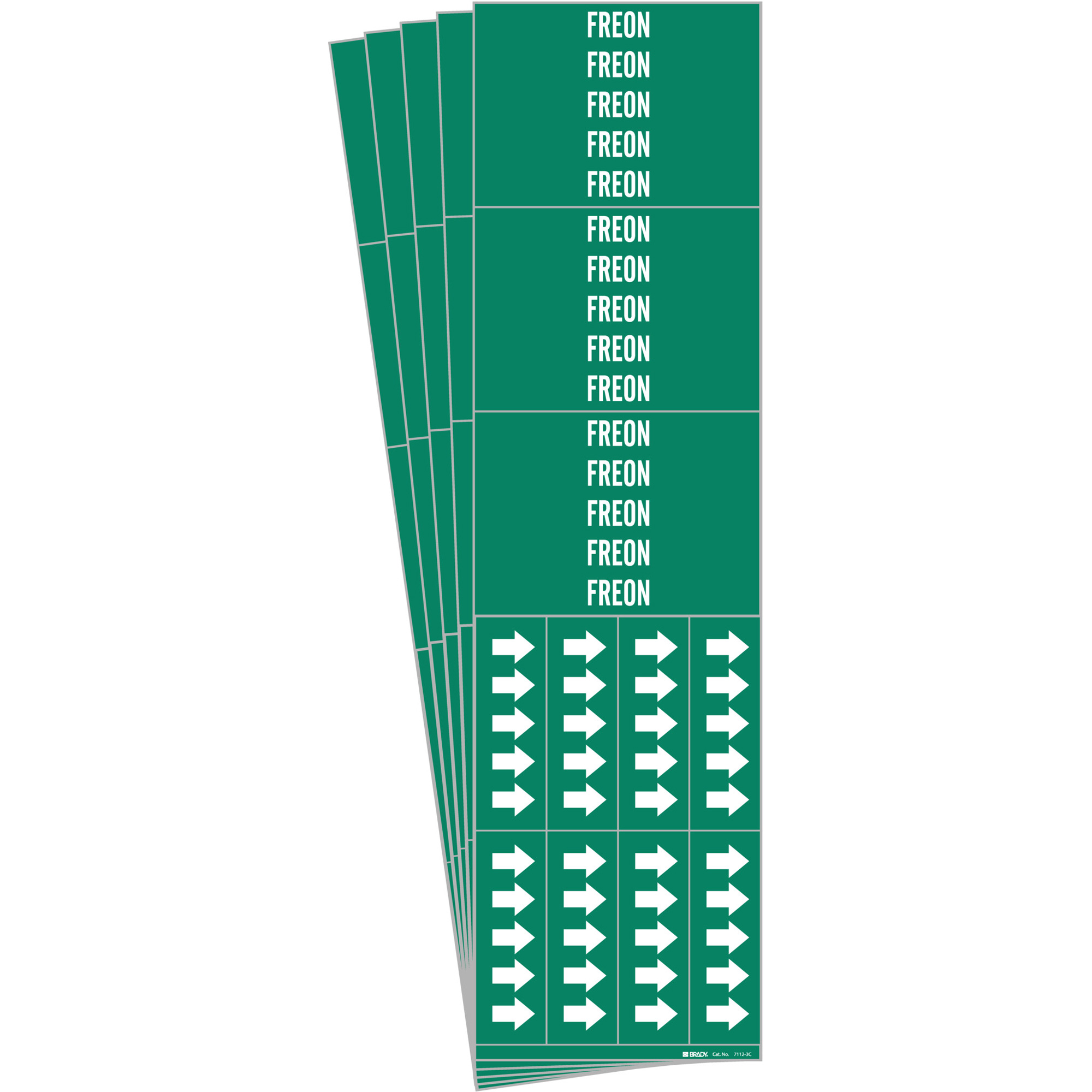 Marqueurs de tuyau «Freon», Autocollant, 2-1/4" h x 2-3/4" la, Blanc/vert