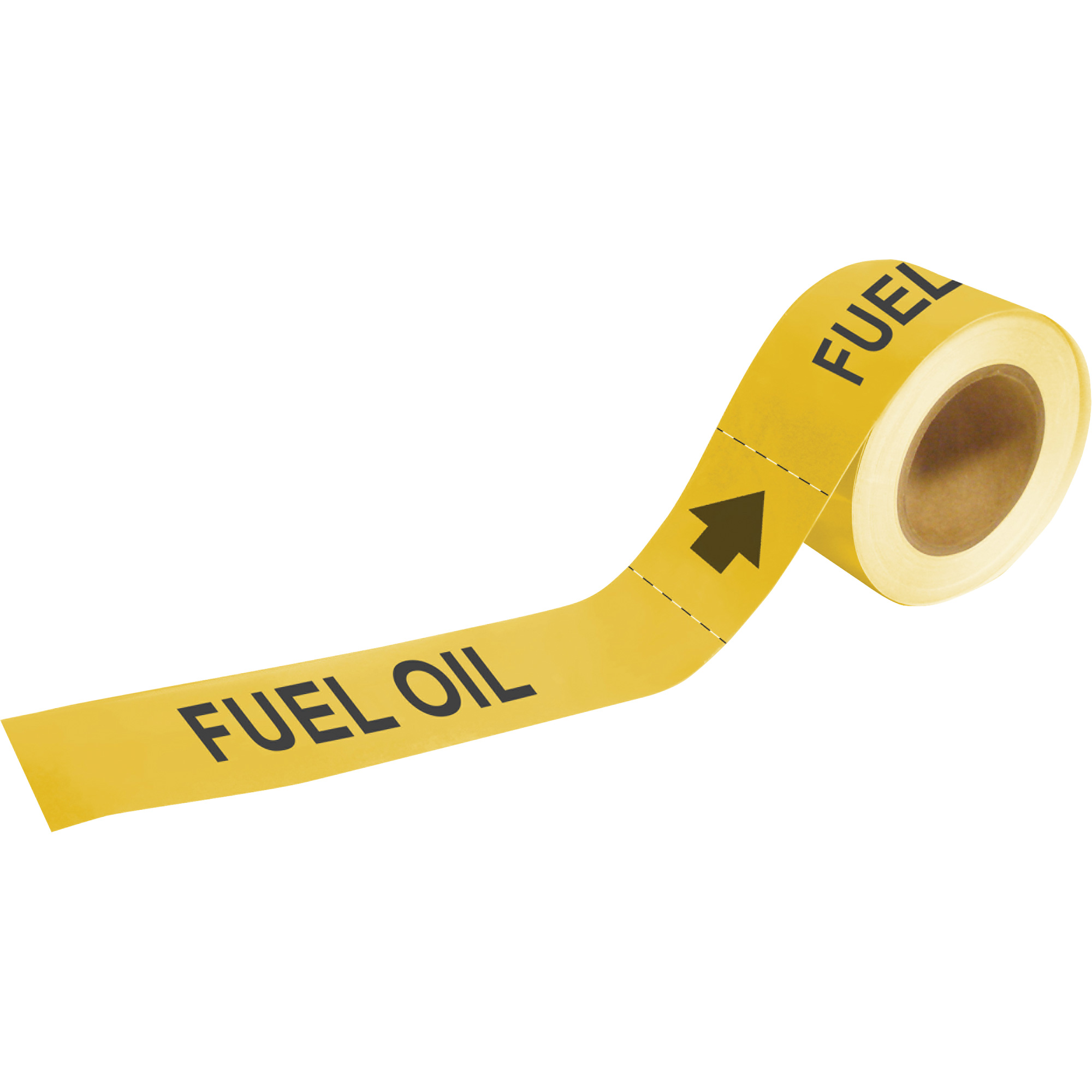 Marqueurs de tuyau «Fuel Oil», Autocollant, 1" h x 8" la, Noir sur jaune