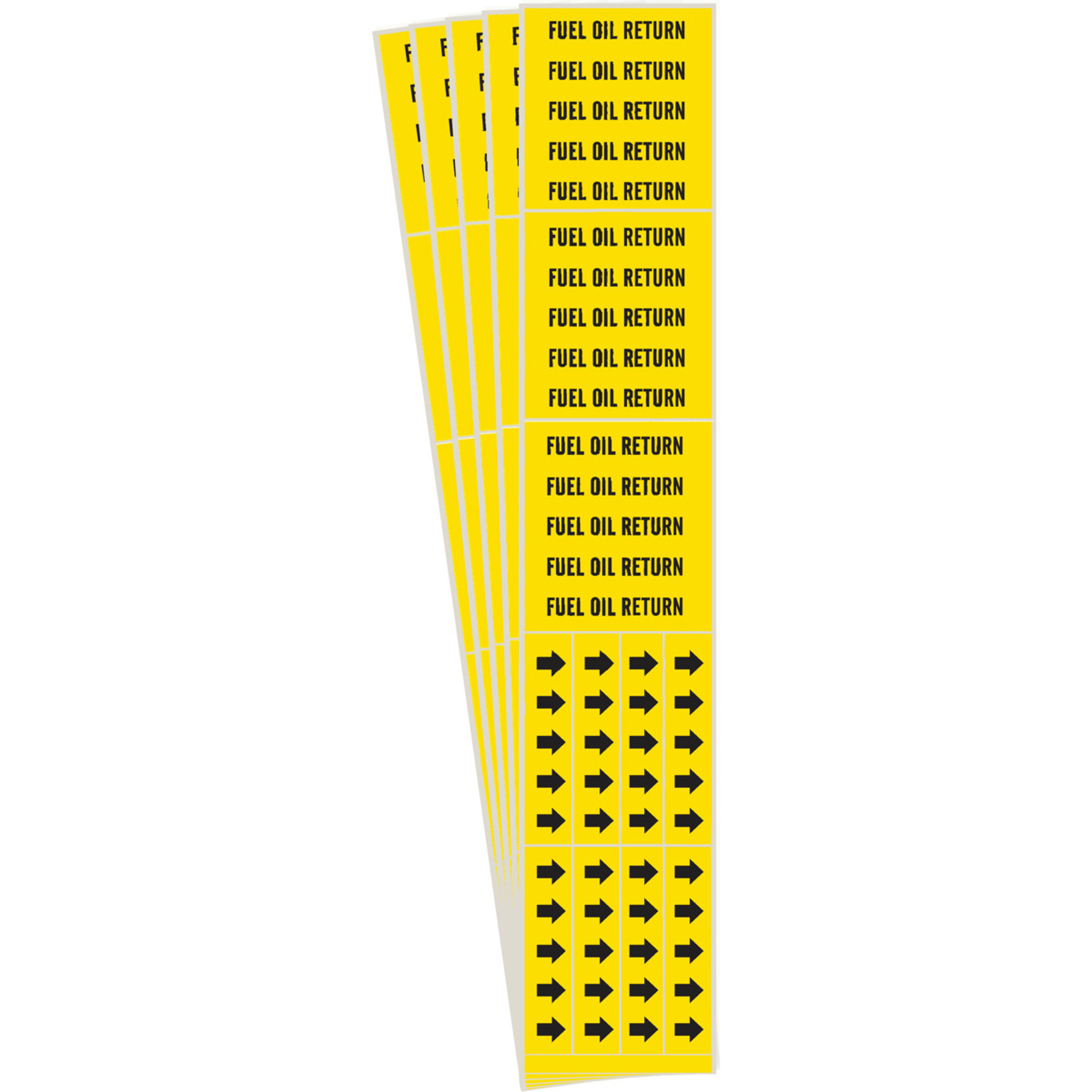 Marqueurs de tuyau «Fuel Oil Return», Autocollant, 2-1/4" h x 2-3/4" la, Noir sur jaune
