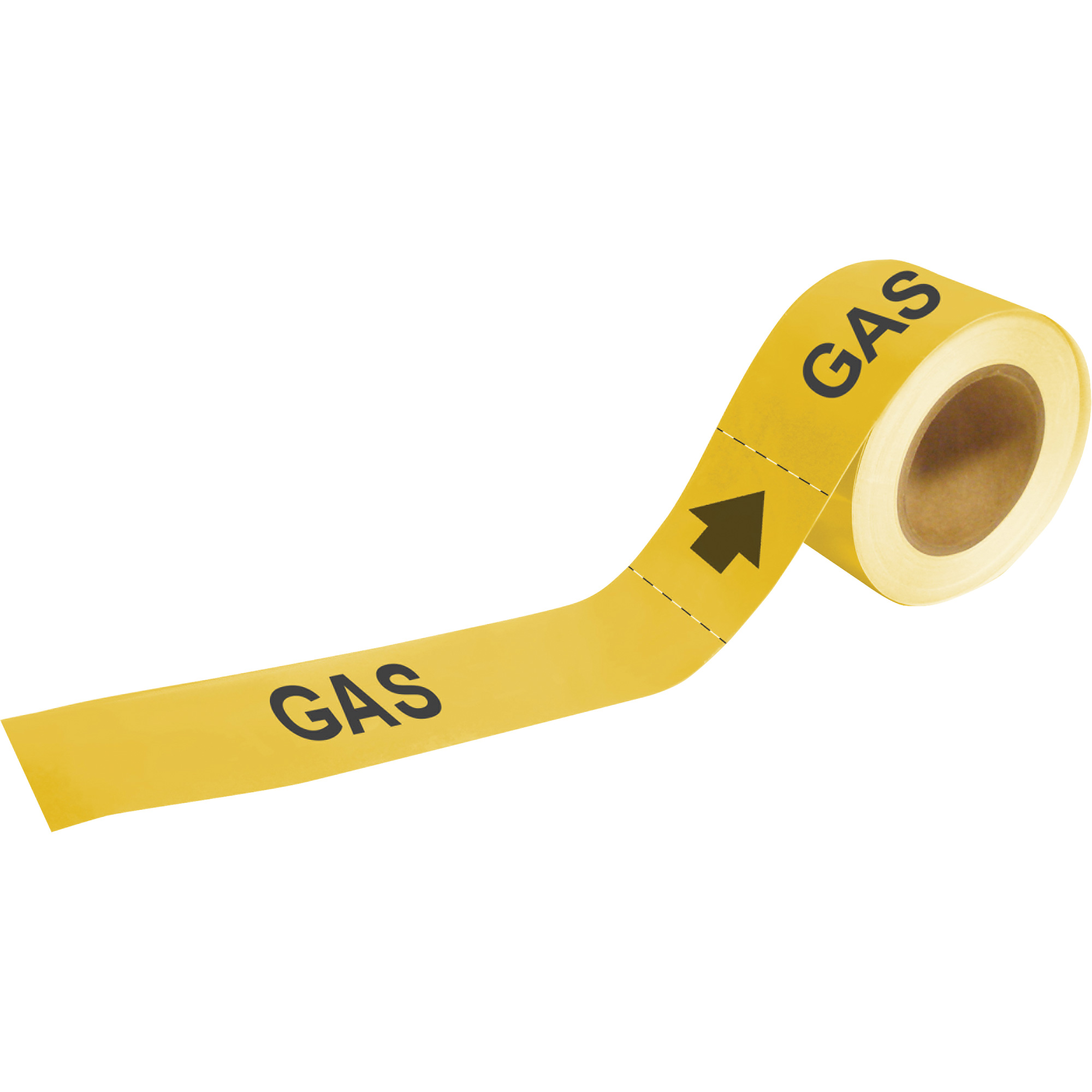 Marqueurs de tuyau «Gas», Autocollant, 1" h x 8" la, Noir sur jaune