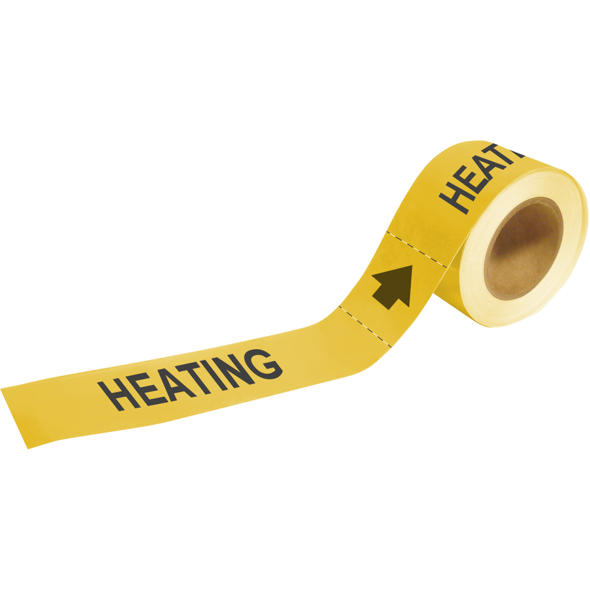 Marqueurs de tuyau «Heating», Autocollant, 1" h x 8" la, Noir sur jaune