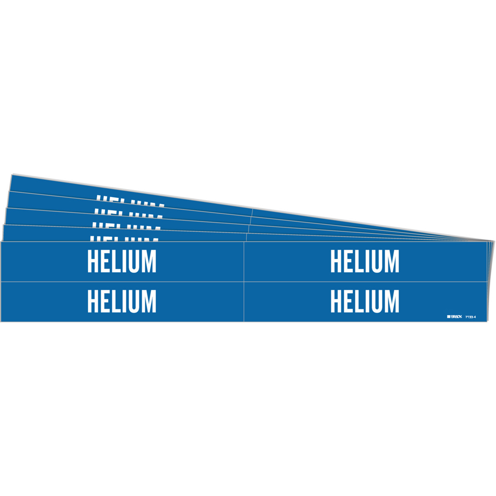 Marqueurs de tuyau «Helium», Autocollant, 1-1/8" h x 7" la, Blanc/bleu