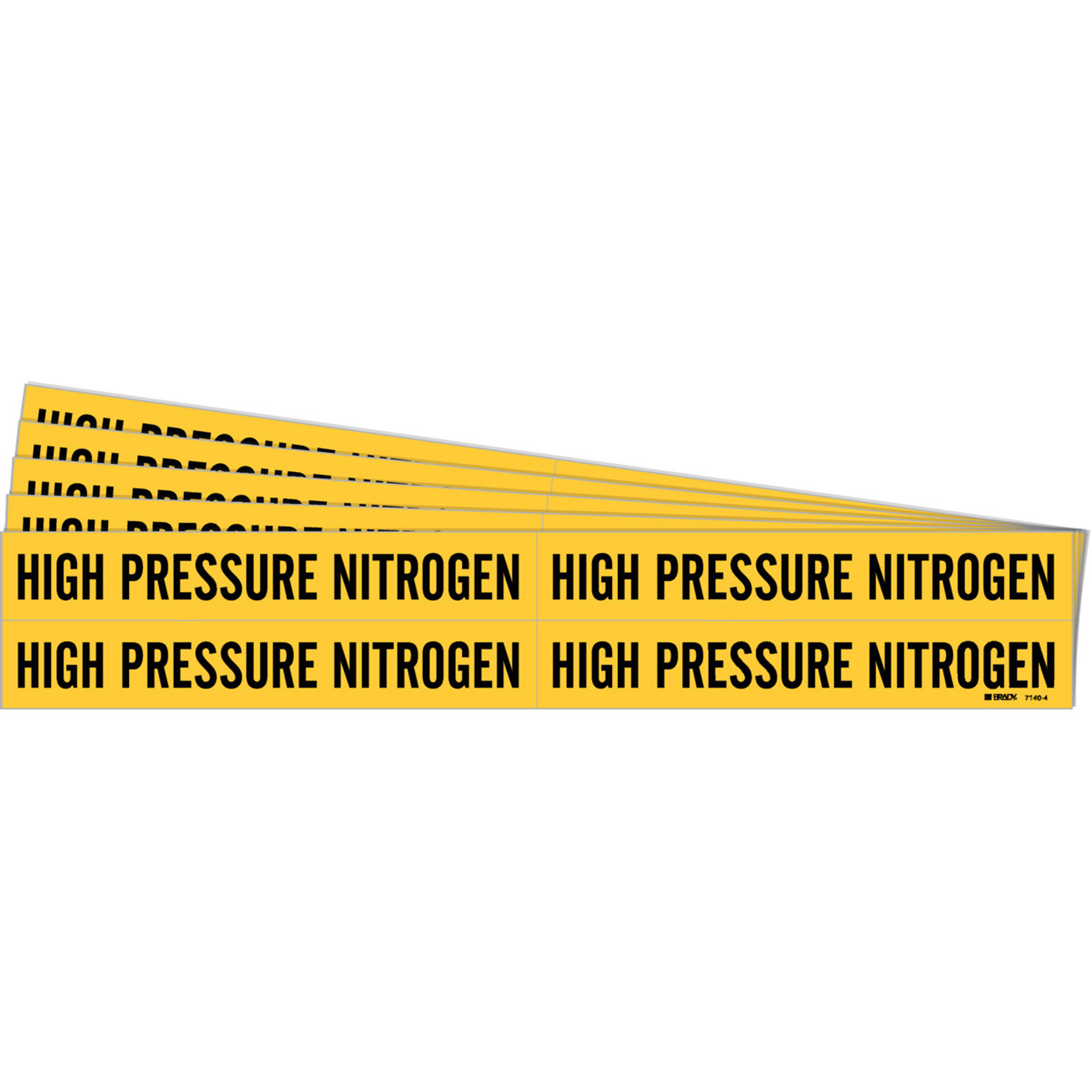 Marqueurs de tuyau «High Pressure Nitrogen», Autocollant, 1-1/8" h x 7" la, Noir sur jaune