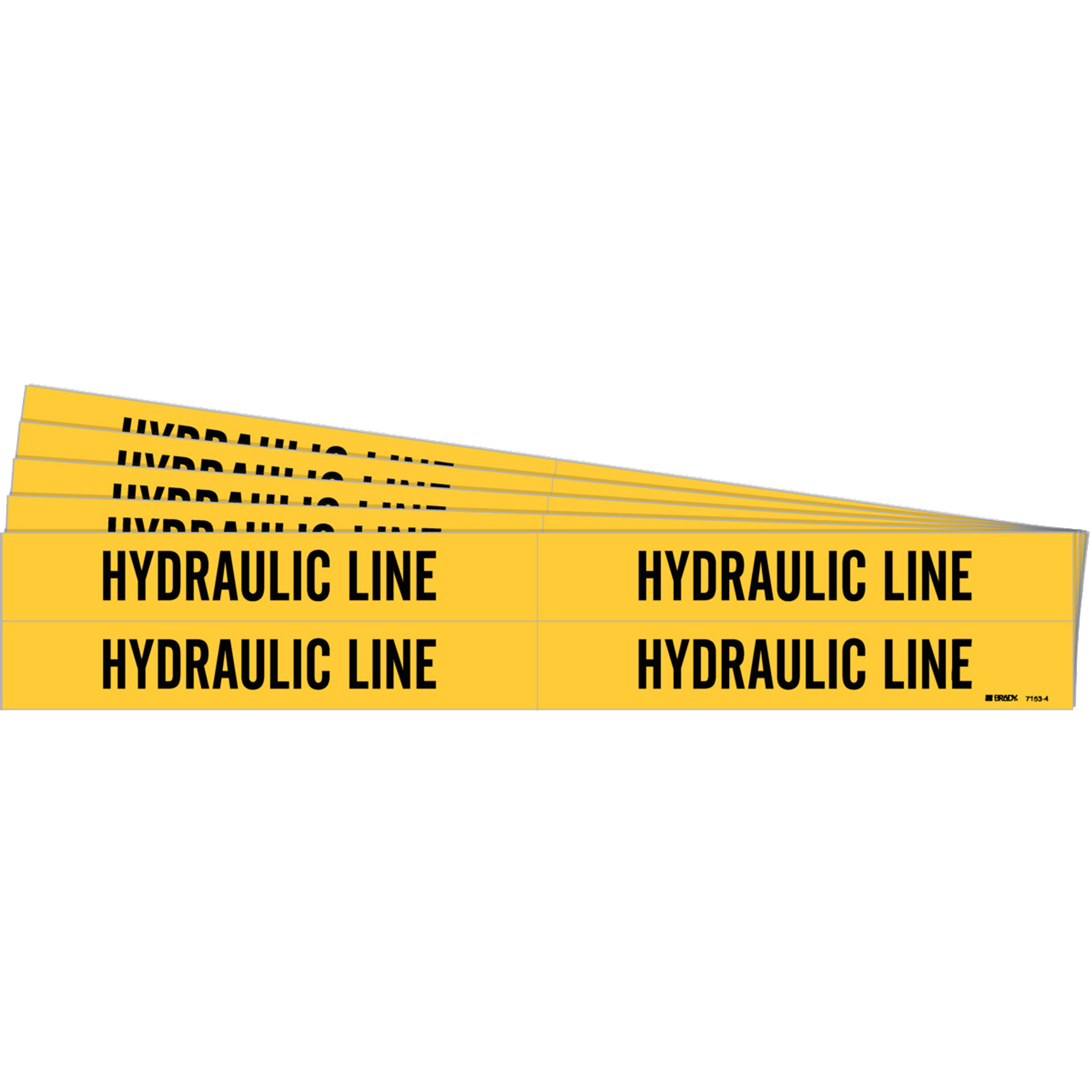 Marqueurs de tuyau «Hydraulic Line», Autocollant, 1-1/8" h x 7" la, Noir sur jaune
