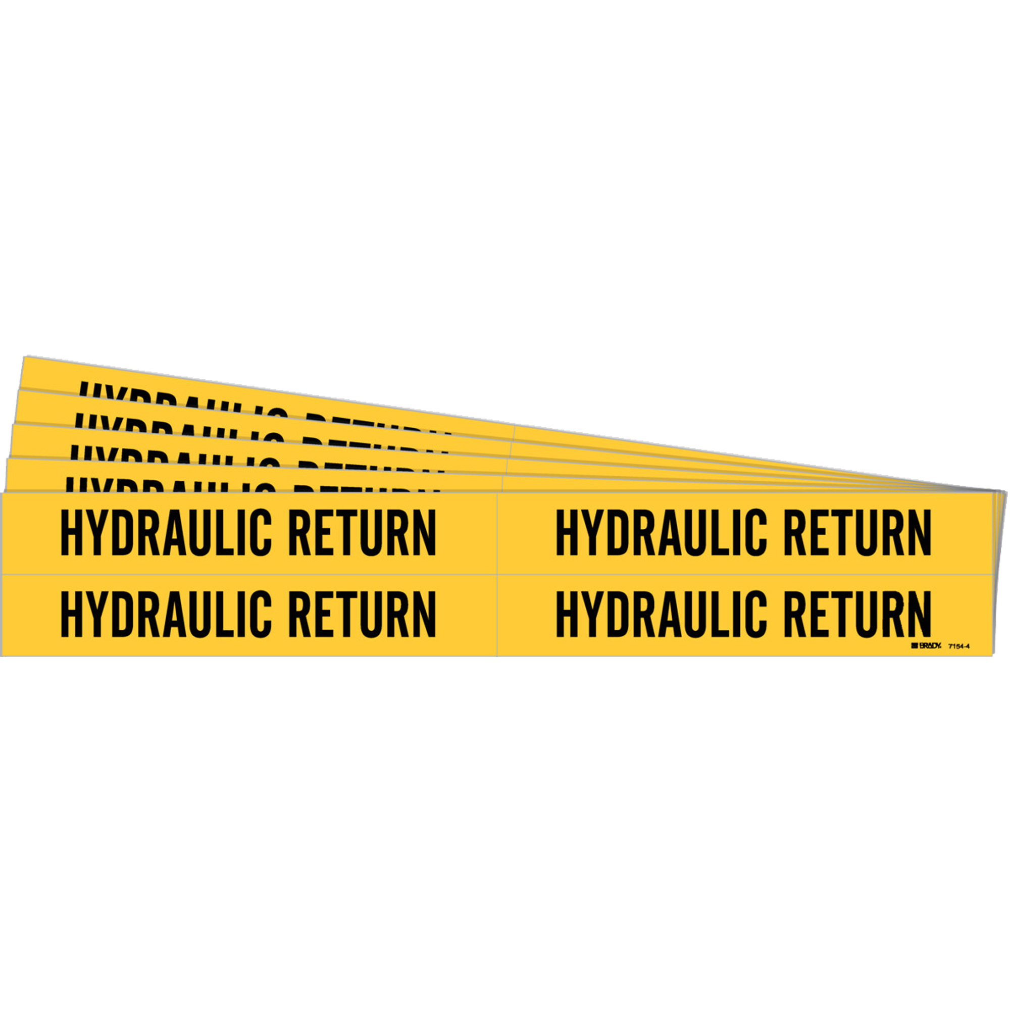 Marqueurs de tuyau «Hydraulic Return», Autocollant, 1-1/8" h x 7" la, Noir sur jaune