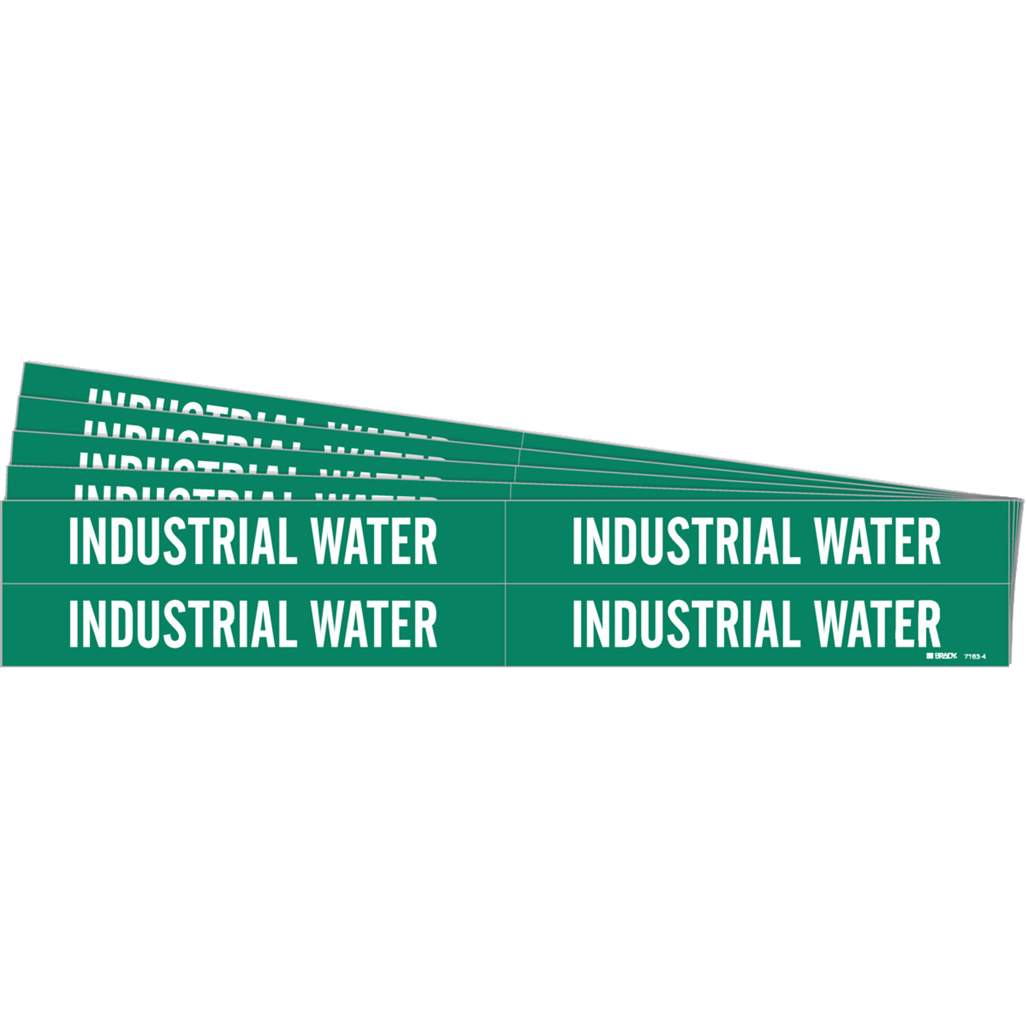 Marqueurs de tuyau «Industrial Water», Autocollant, 1-1/8" h x 7" la, Blanc/vert