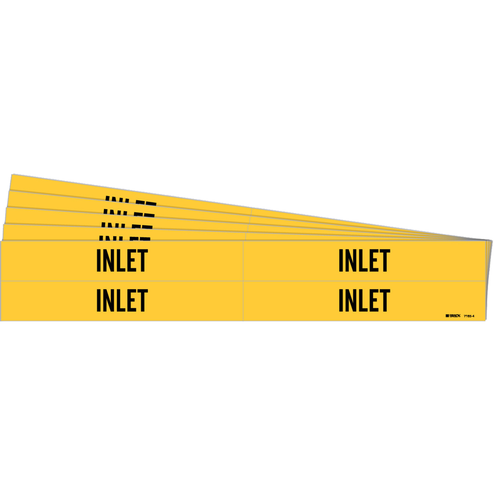 Marqueurs de tuyau «Inlet», Autocollant, 1-1/8" h x 7" la, Noir sur jaune