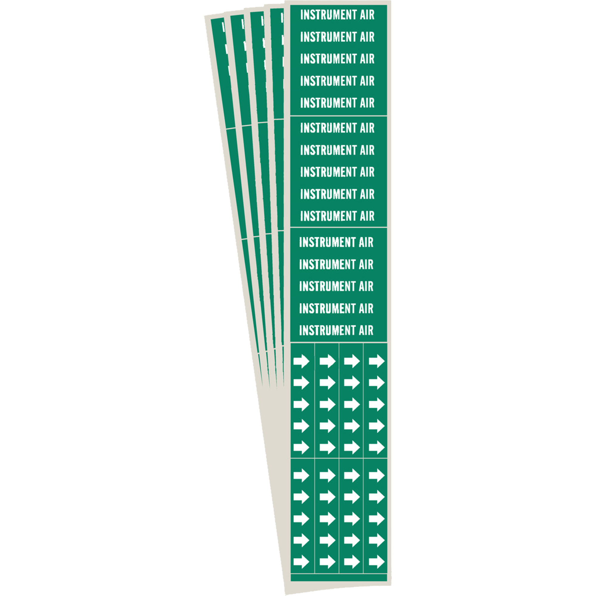 Marqueurs de tuyau «Instrument Air», Autocollant, 2-1/4" h x 2-3/4" la, Blanc/vert