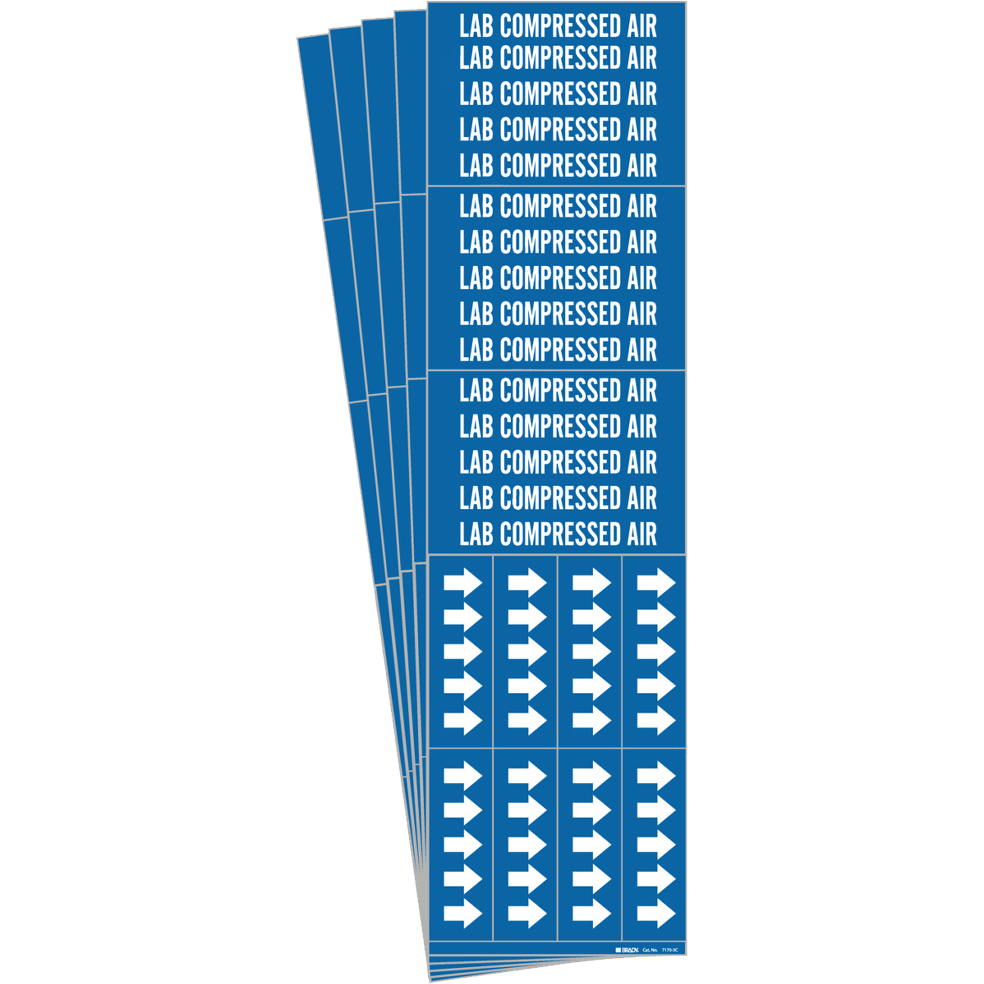 Marqueurs de tuyau «Lab Compressed Air», Autocollant, 2-1/4" h x 2-3/4" la, Blanc/bleu