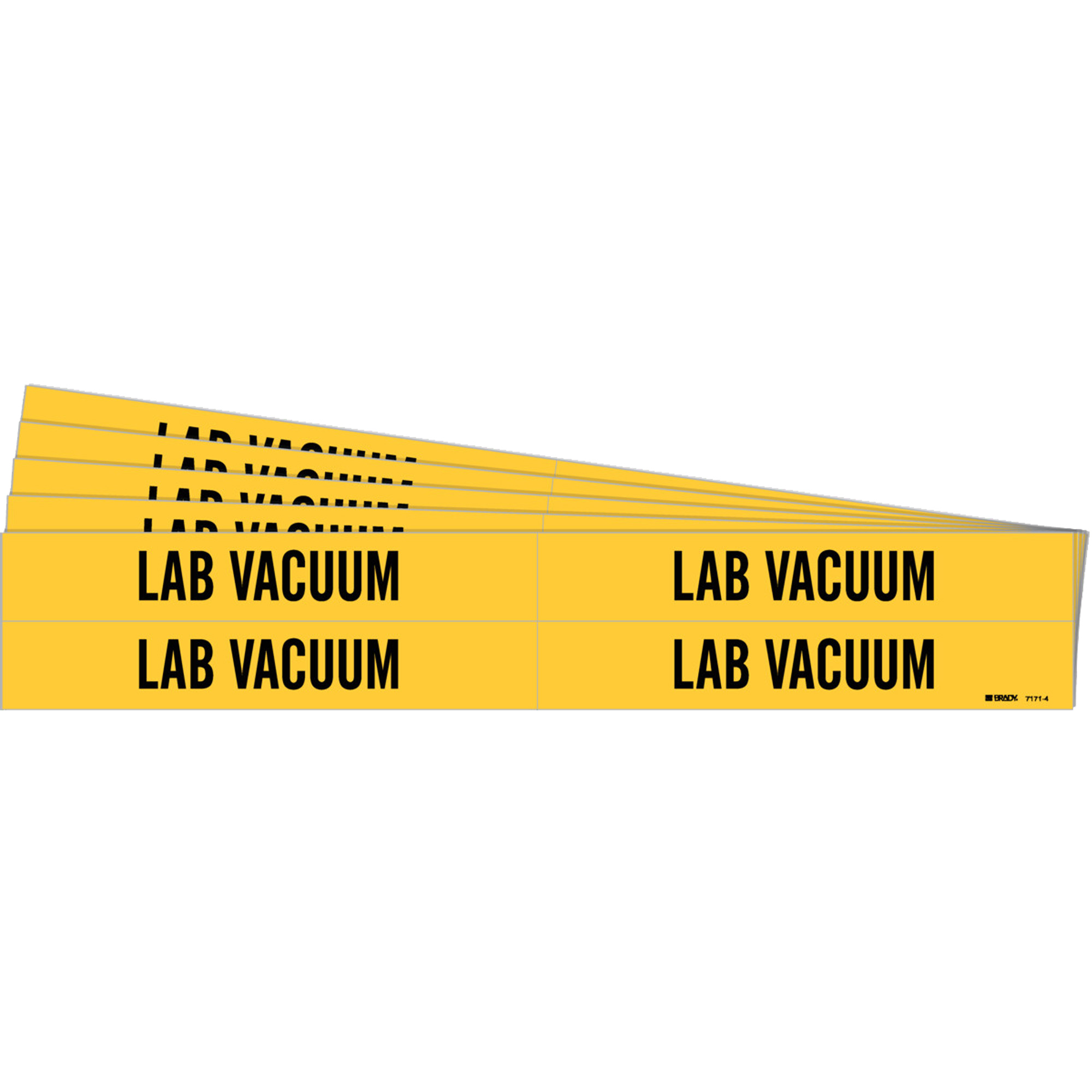 Marqueurs de tuyau «Lab Vacuum», Autocollant, 1-1/8" h x 7" la, Noir sur jaune