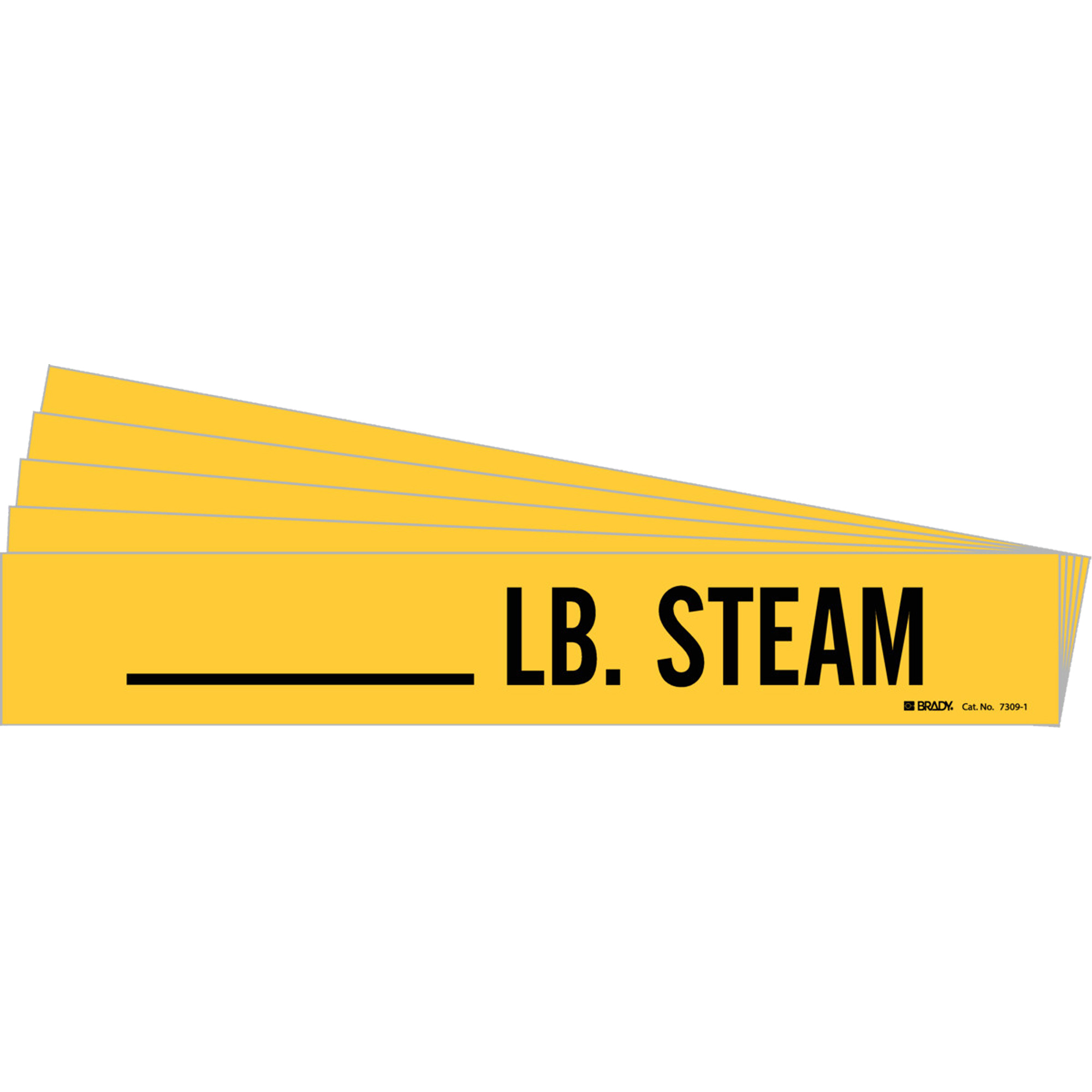 Marqueurs de tuyau «LB. Steam», Autocollant, 2-1/4" h x 2-3/4" la, Noir sur jaune