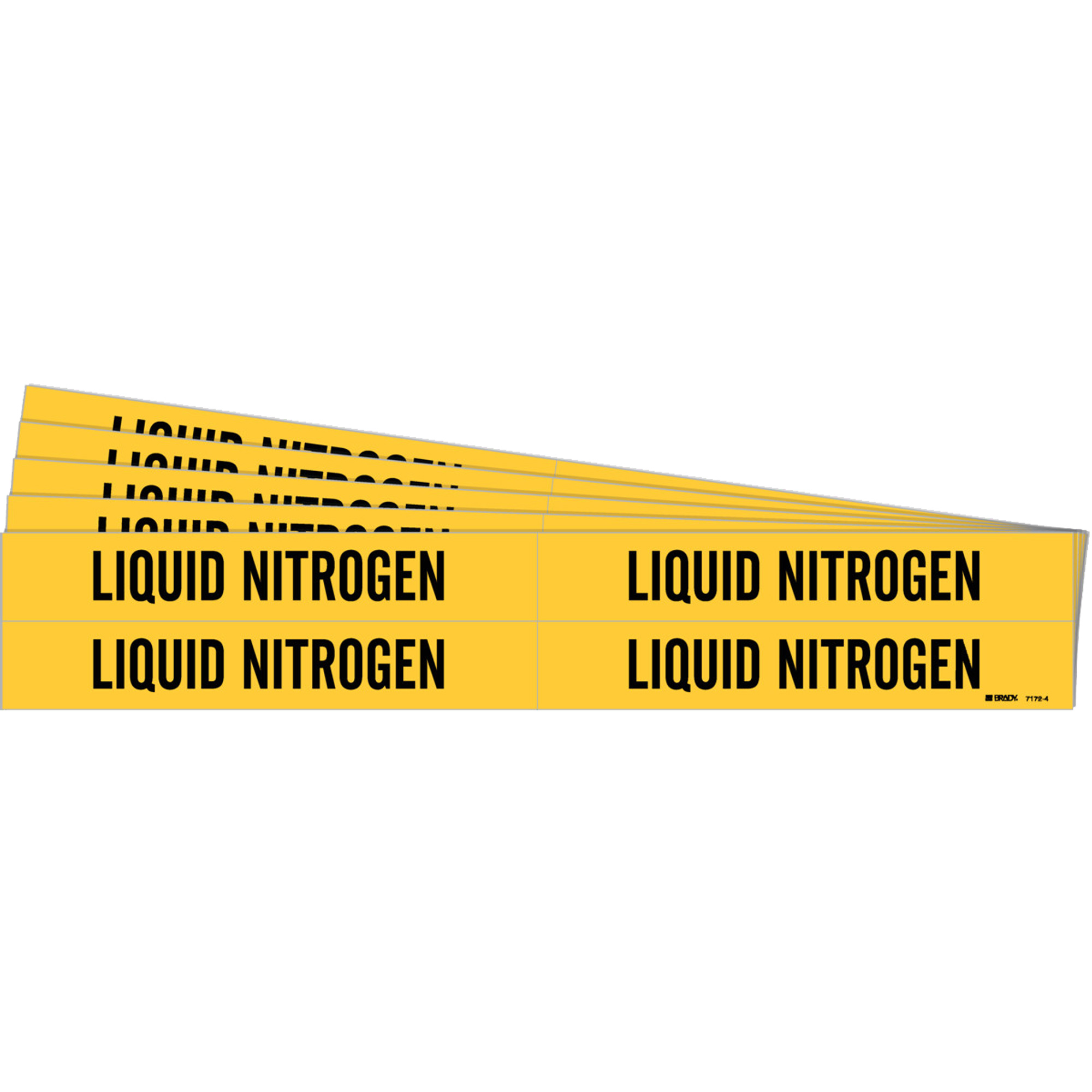 Marqueurs de tuyau «Liquid Nitrogen», Autocollant, 1-1/8" h x 7" la, Noir sur jaune