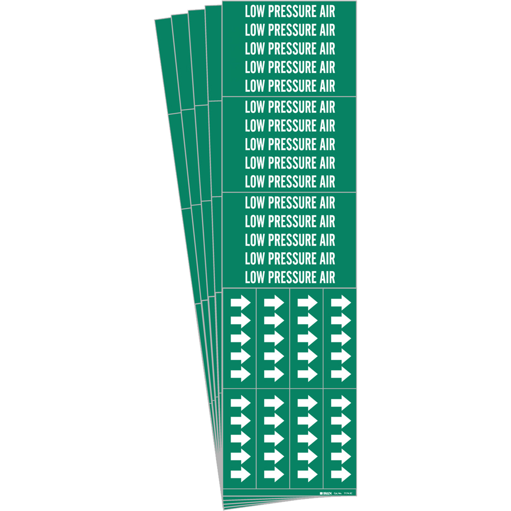 Marqueurs de tuyau «Low Pressure Air», Autocollant, 2-1/4" h x 2-3/4" la, Blanc/vert