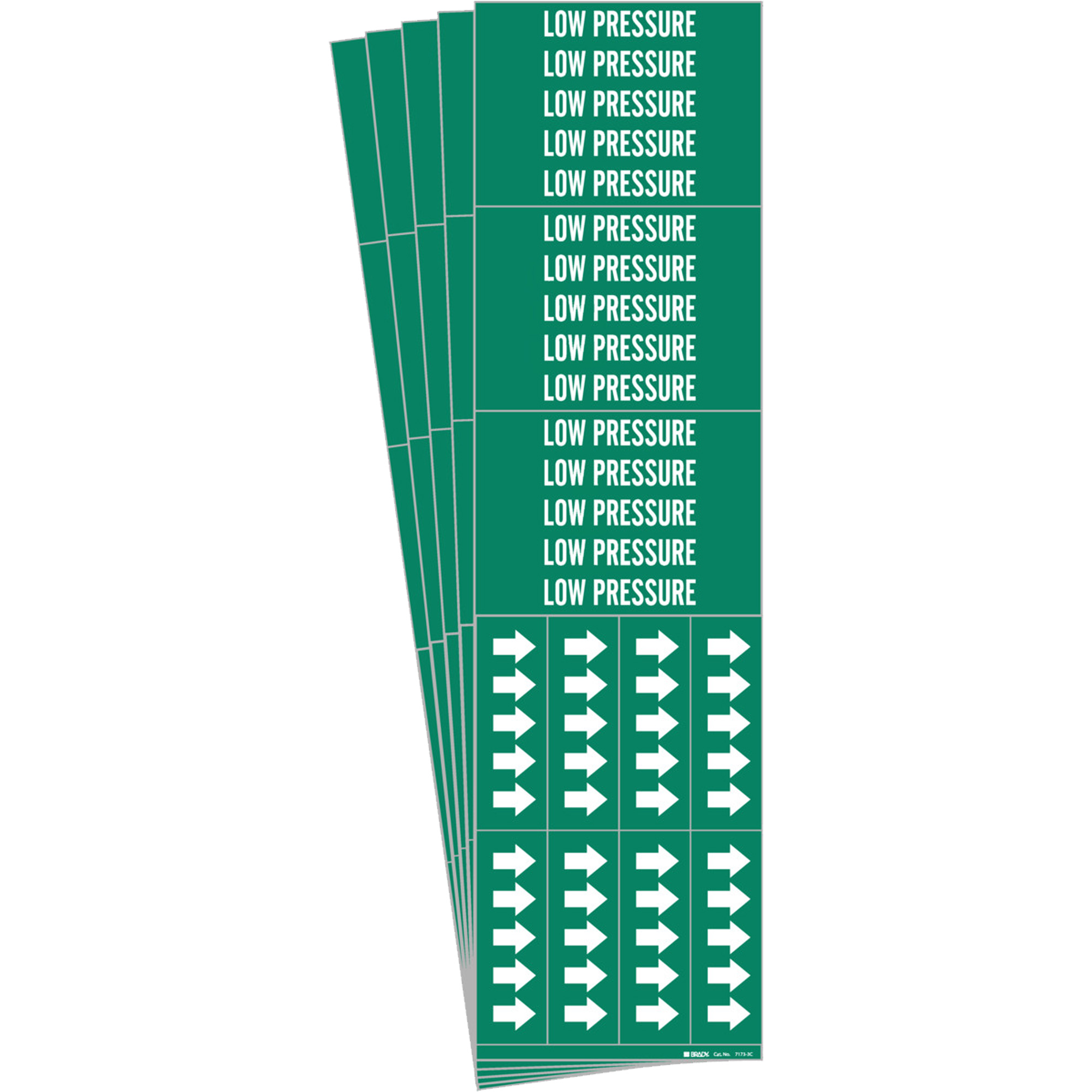 Marqueurs de tuyau «Low Pressure», Autocollant, 2-1/4" h x 2-3/4" la, Blanc/vert