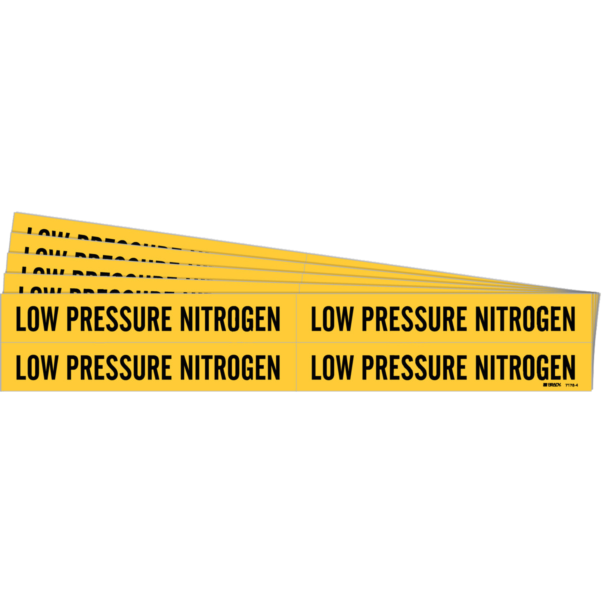 Marqueurs de tuyau «Low Pressure Nitrogen», Autocollant, 1-1/8" h x 7" la, Noir sur jaune