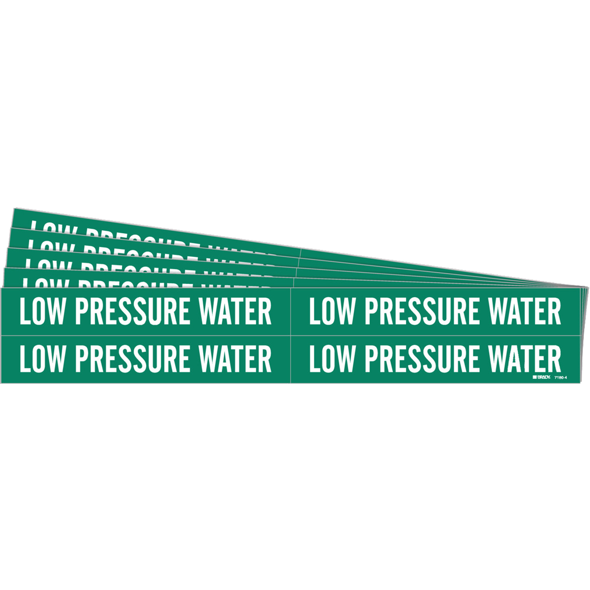 Marqueurs de tuyau «Low Pressure Water», Autocollant, 1-1/8" h x 7" la, Blanc/vert