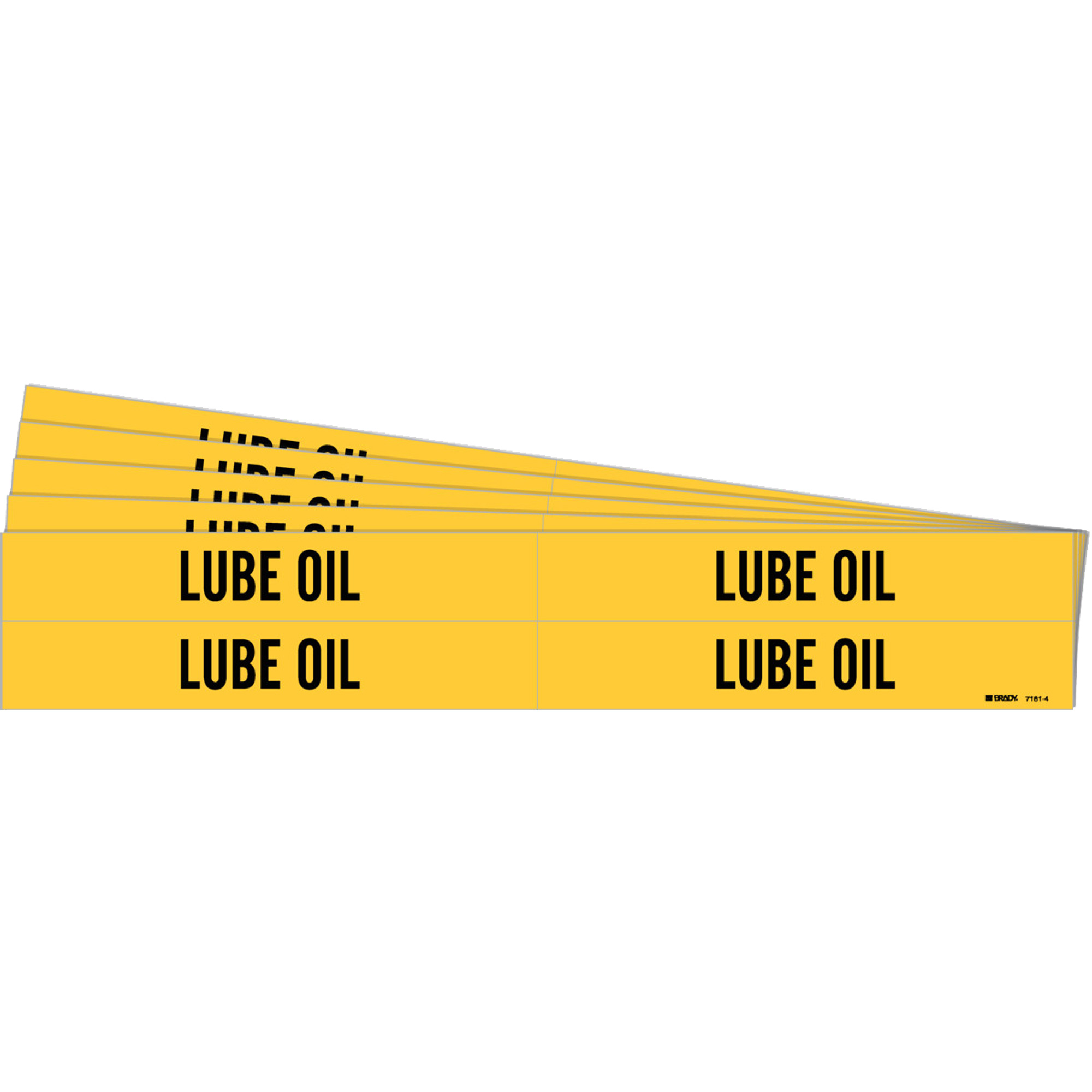 Marqueurs de tuyau «Lube Oil», Autocollant, 1-1/8" h x 7" la, Noir sur jaune