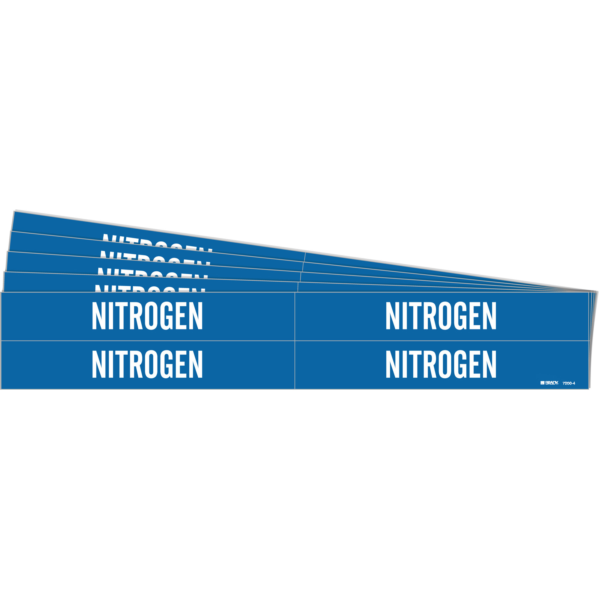 Marqueurs de tuyau «Nitrogen», Autocollant, 1-1/8" h x 7" la, Blanc/bleu
