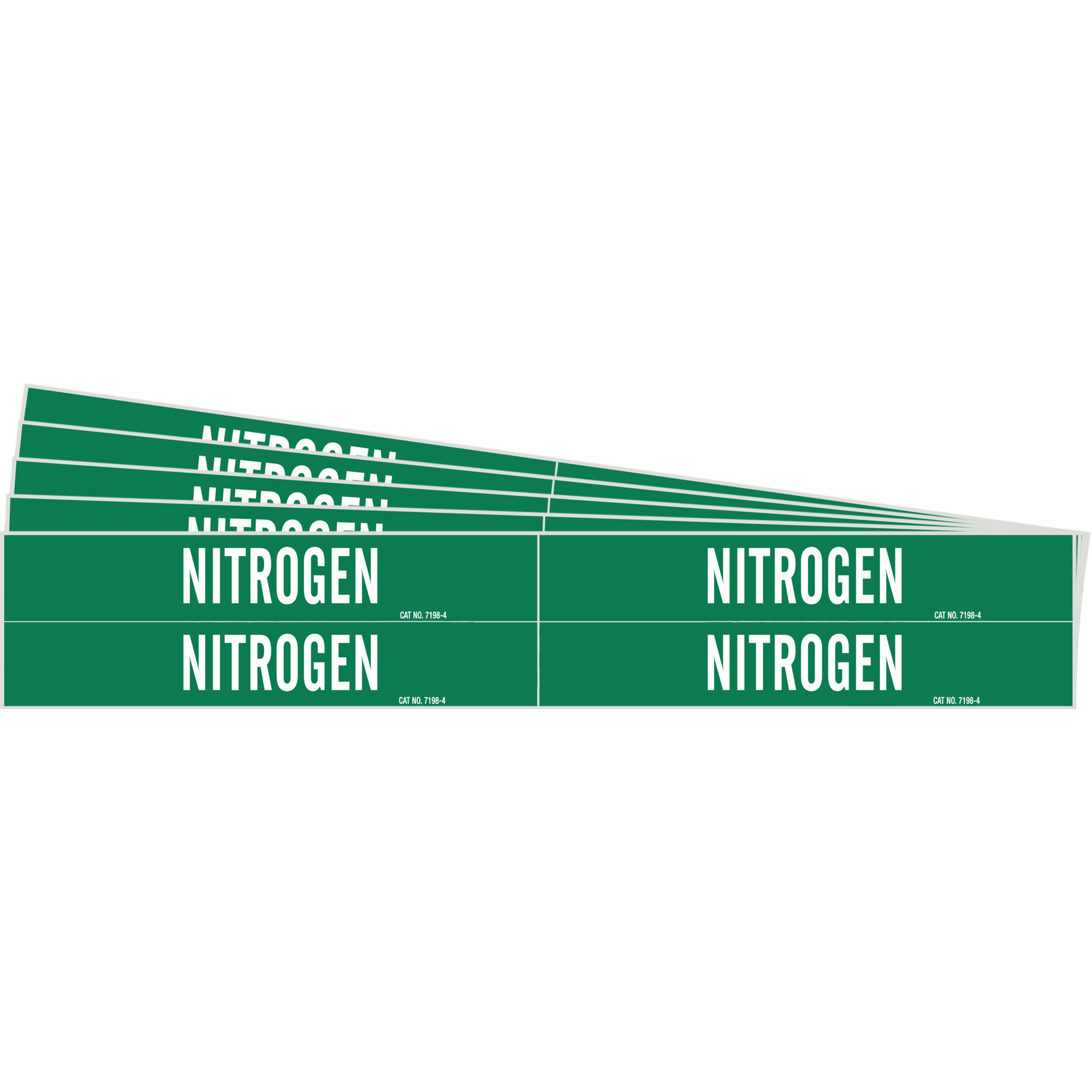 Marqueurs de tuyau «Nitrogen», Autocollant, 1-1/8" h x 7" la, Blanc/vert
