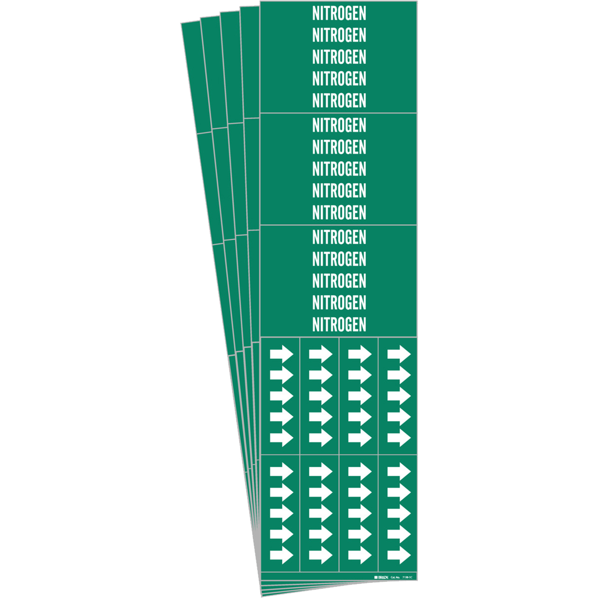 Marqueurs de tuyau «Nitrogen», Autocollant, 2-1/4" h x 2-3/4" la, Blanc/vert