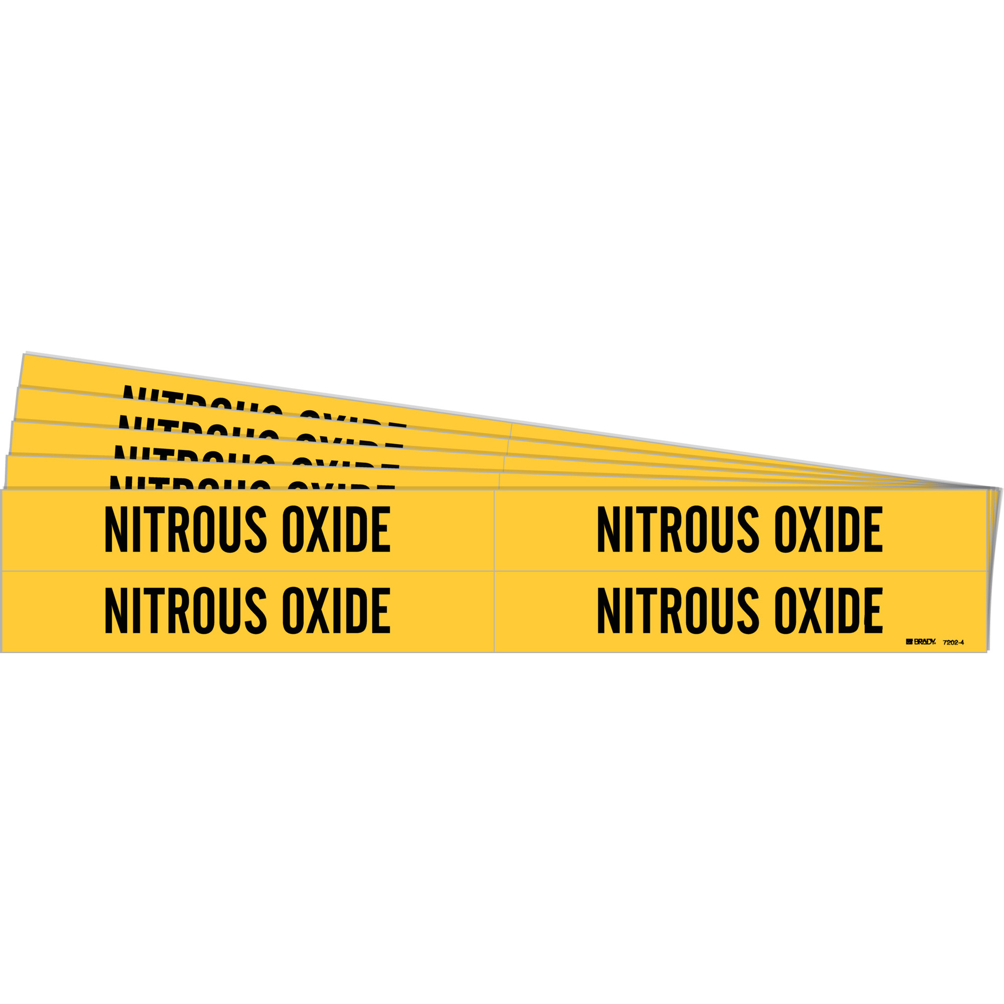 Marqueurs de tuyau «Nitrous Oxide», Autocollant, 1-1/8" h x 7" la, Noir sur jaune