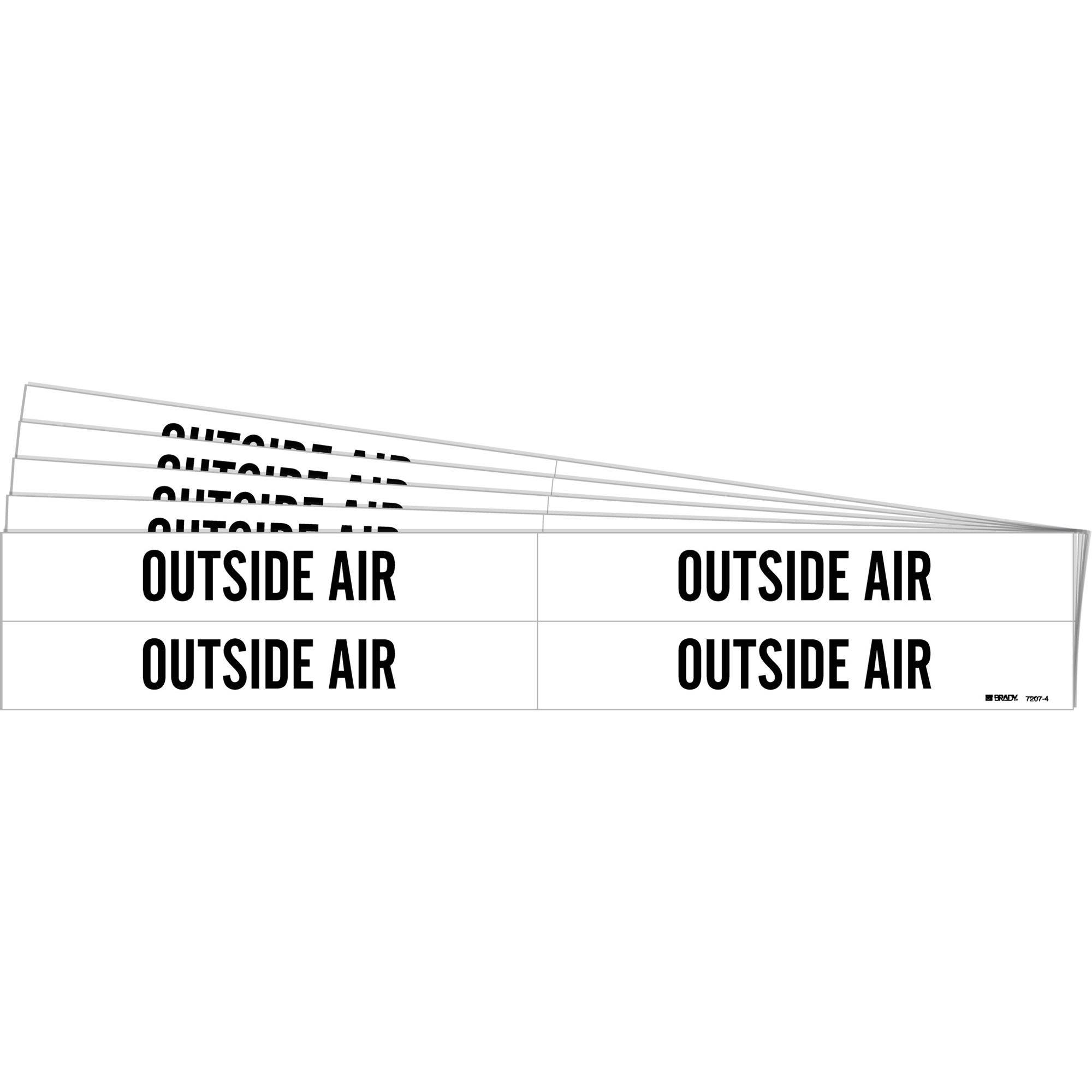 Marqueurs de tuyau «Outside Air», Autocollant, 1-1/8" h x 7" la, Noir sur blanc