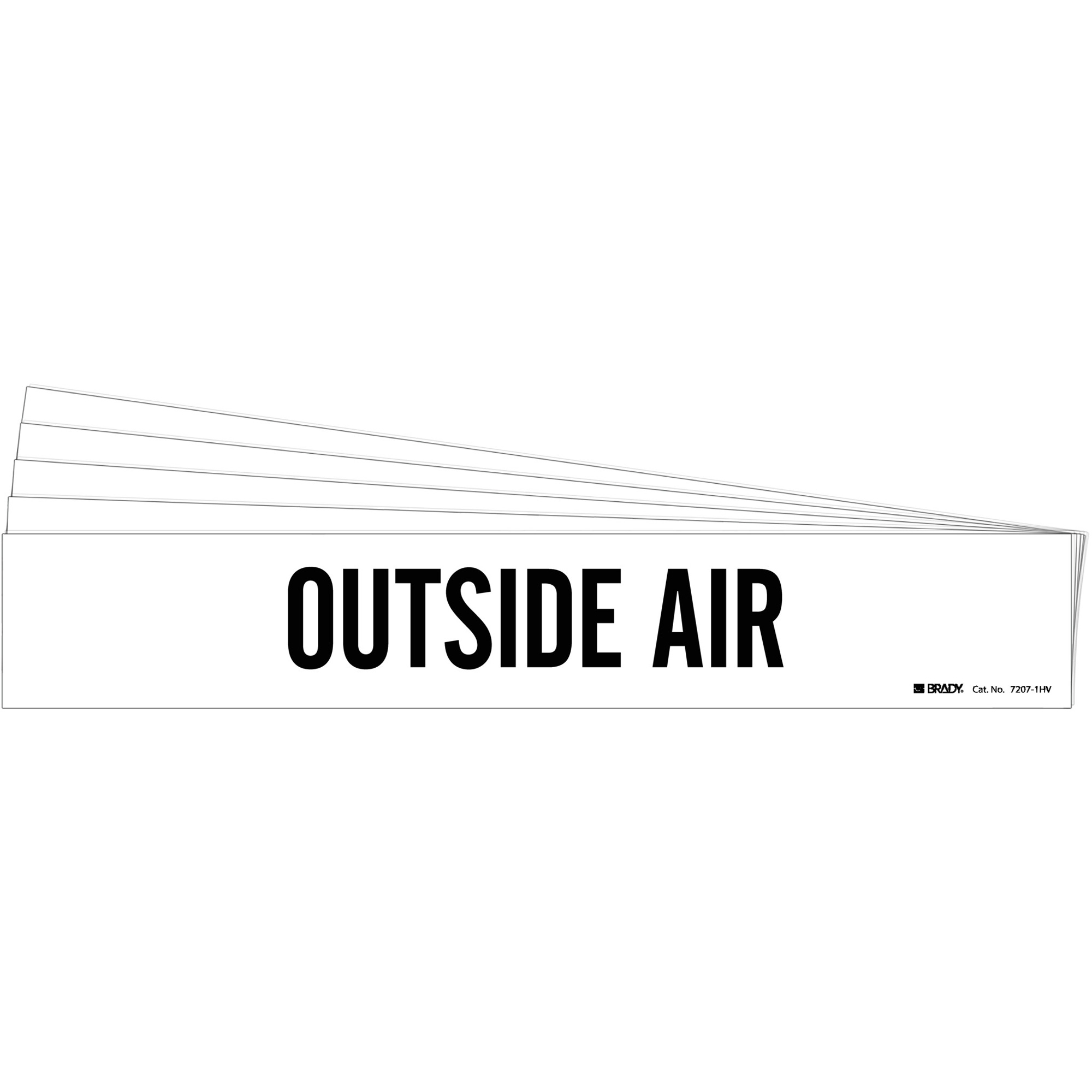 Marqueurs de tuyau "Outside Air", Autocollant, 4" h x 24" la, Noir sur blanc