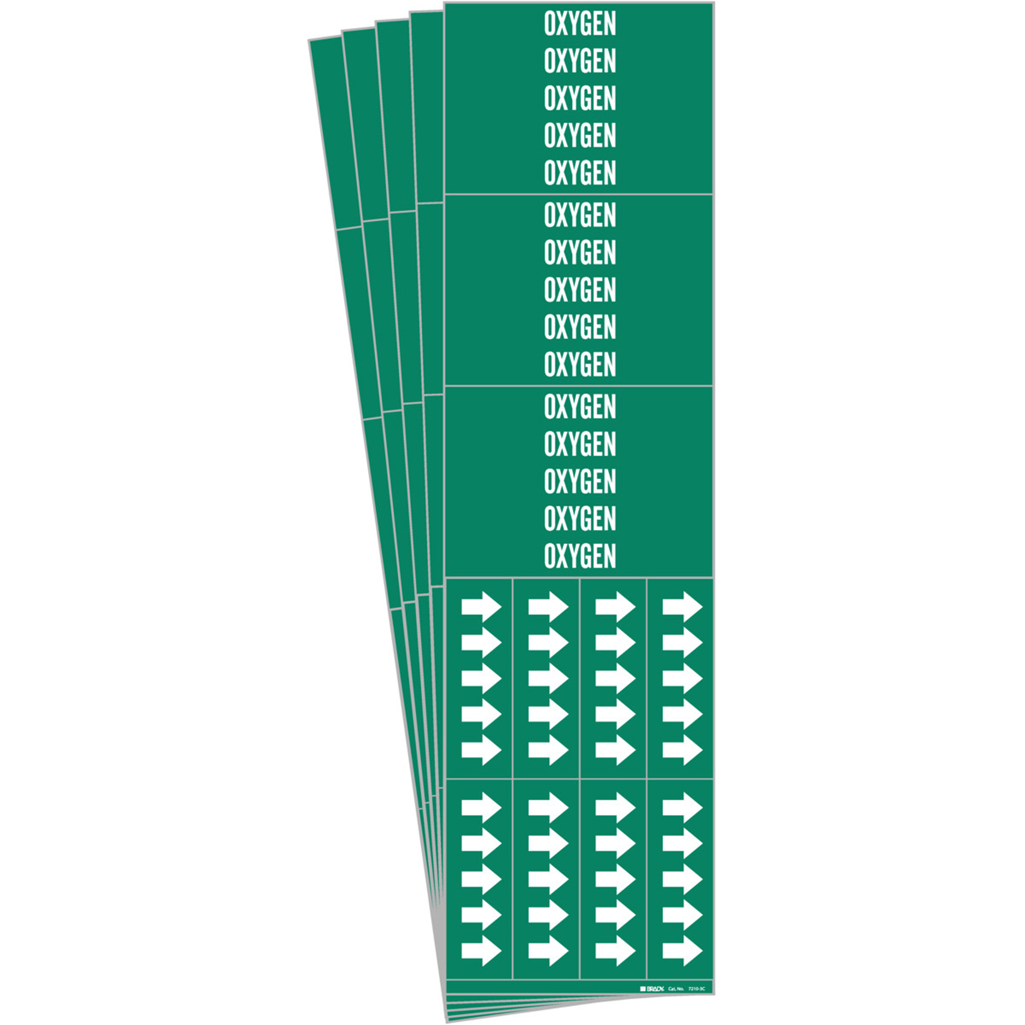 Marqueurs de tuyau «Oxygen», Autocollant, 2-1/4" h x 2-3/4" la, Blanc/vert