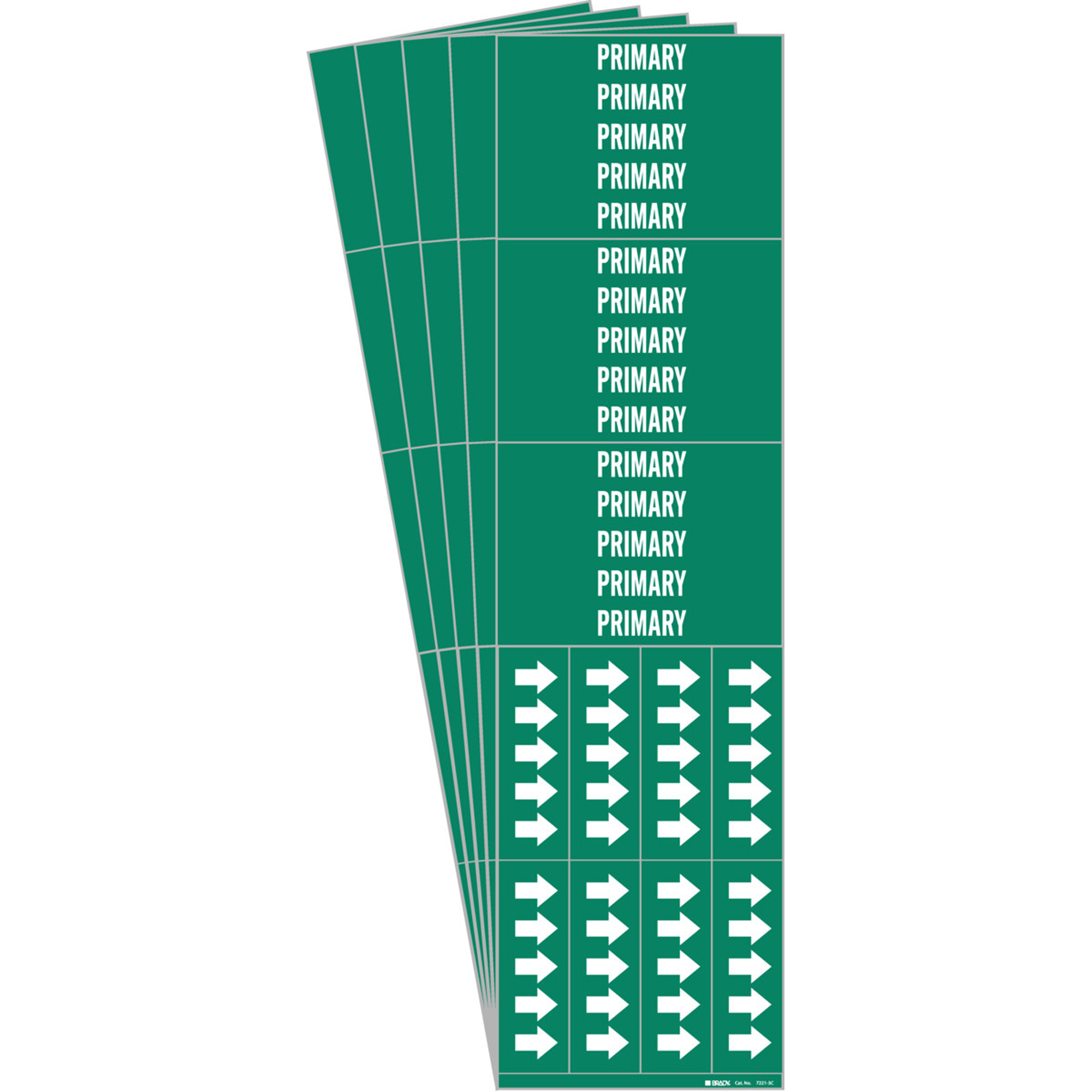 Marqueurs de tuyau «Primary», Autocollant, 2-1/4" h x 2-3/4" la, Blanc/vert