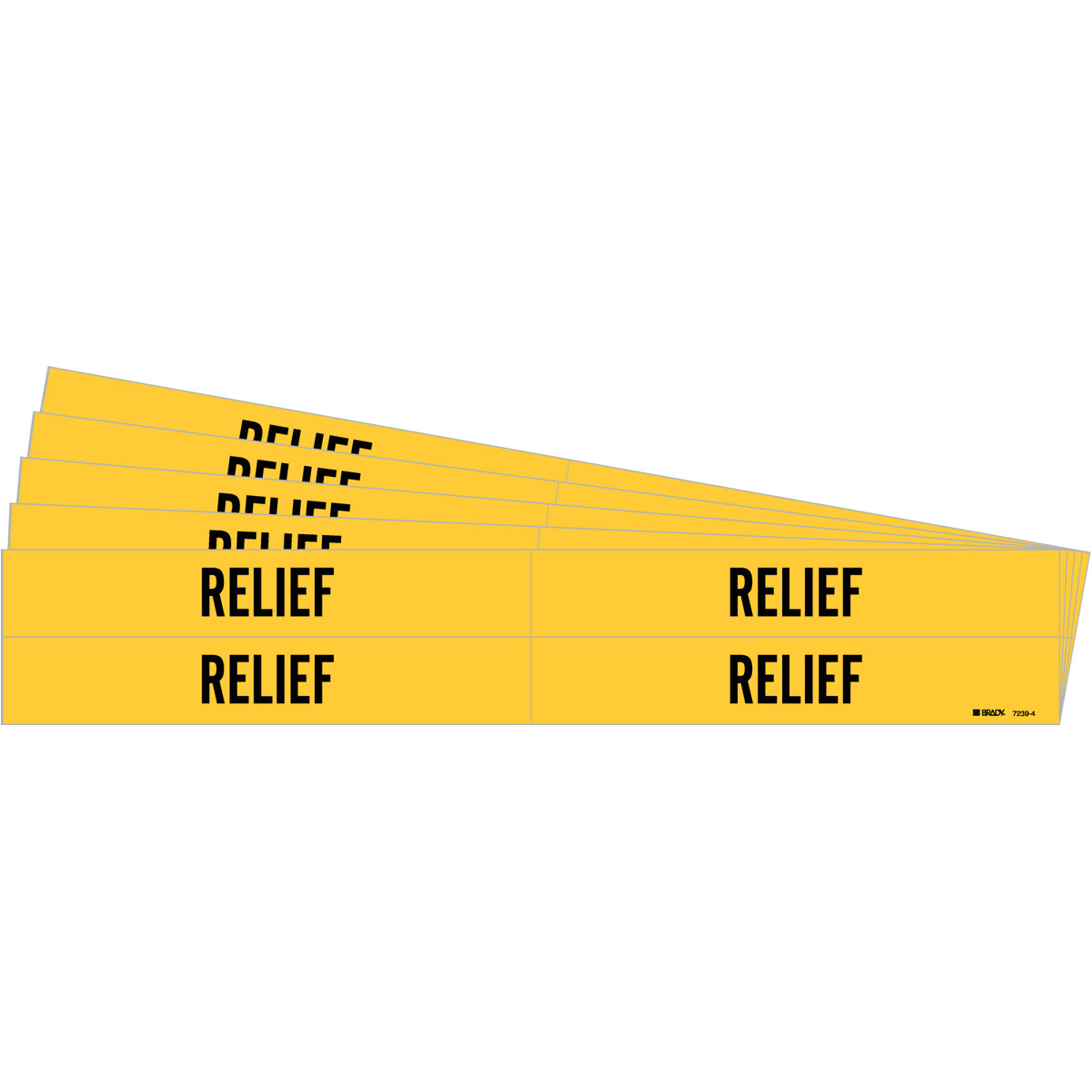 Marqueurs de tuyau «Relief», Autocollant, 1-1/8" h x 7" la, Noir sur jaune