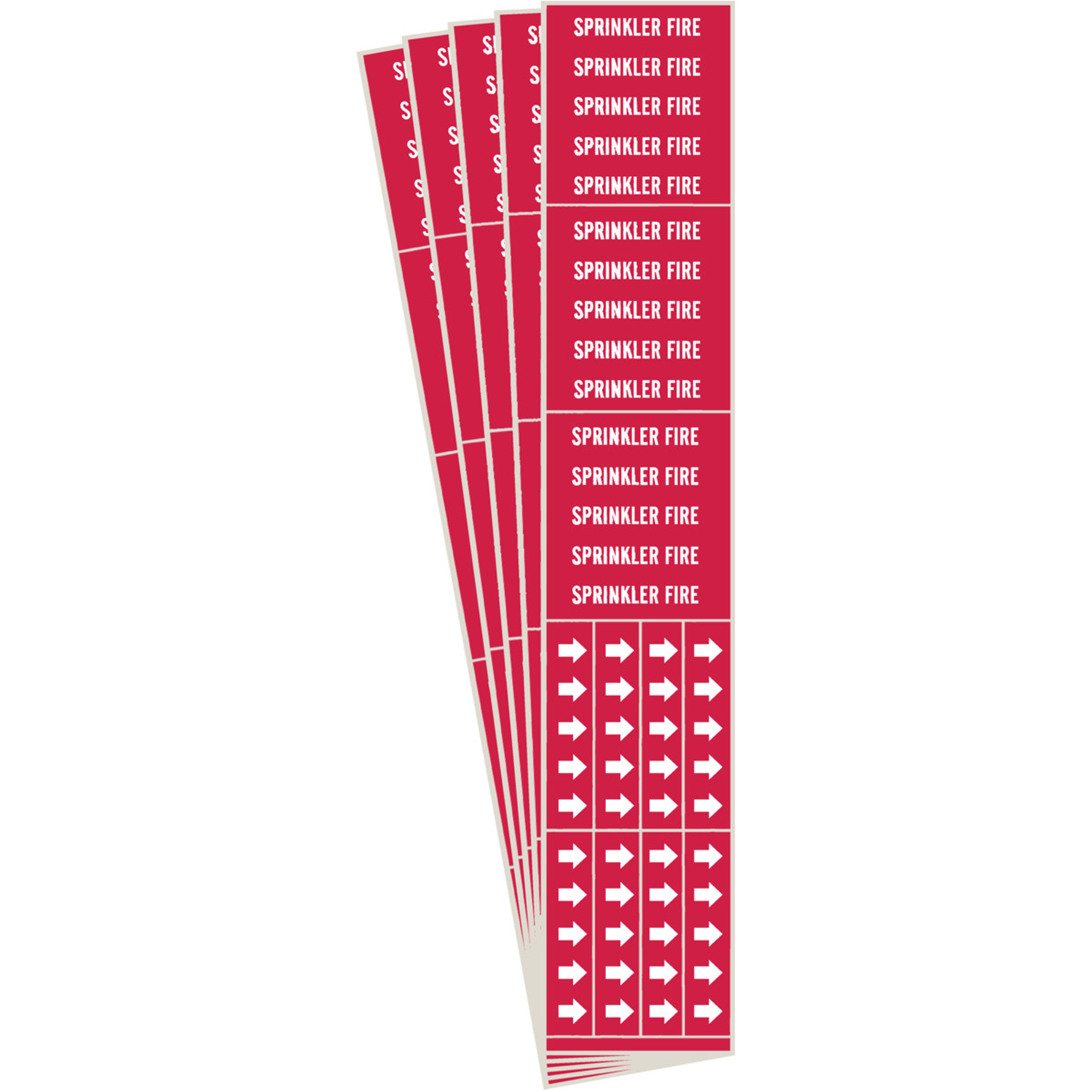 Marqueurs de tuyau «Sprinkler Fire», Autocollant, 2-1/4" h x 2-3/4" la, Blanc/rouge