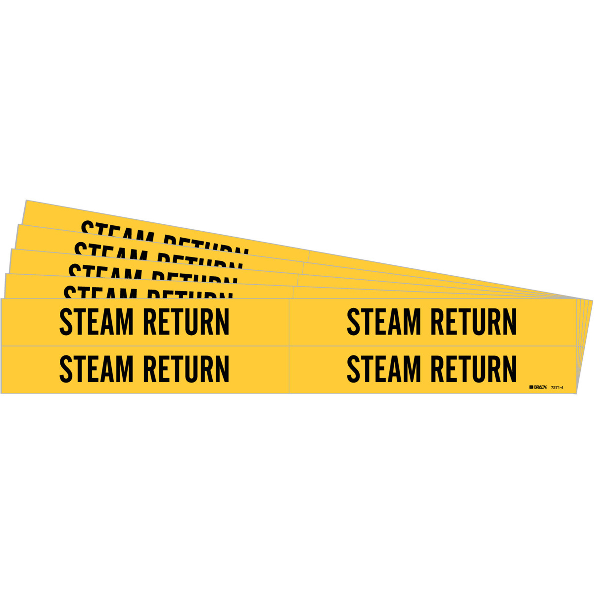 Marqueurs de tuyau «Steam Return», Autocollant, 1-1/8" h x 7" la, Noir sur jaune