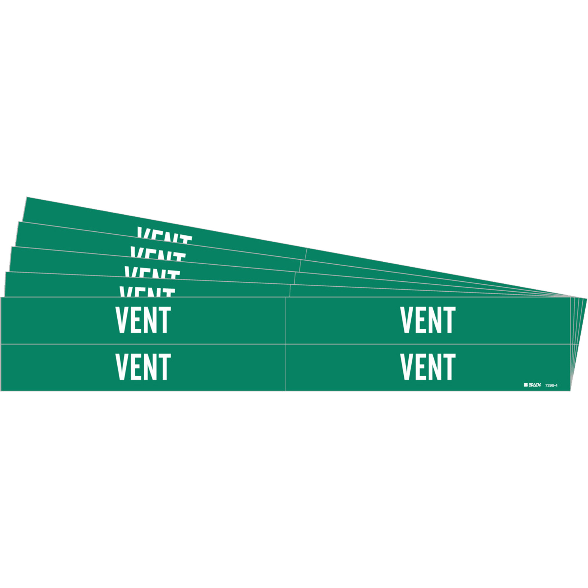 Marqueurs de tuyau «Vent», Autocollant, 1-1/8" h x 7" la, Blanc/vert