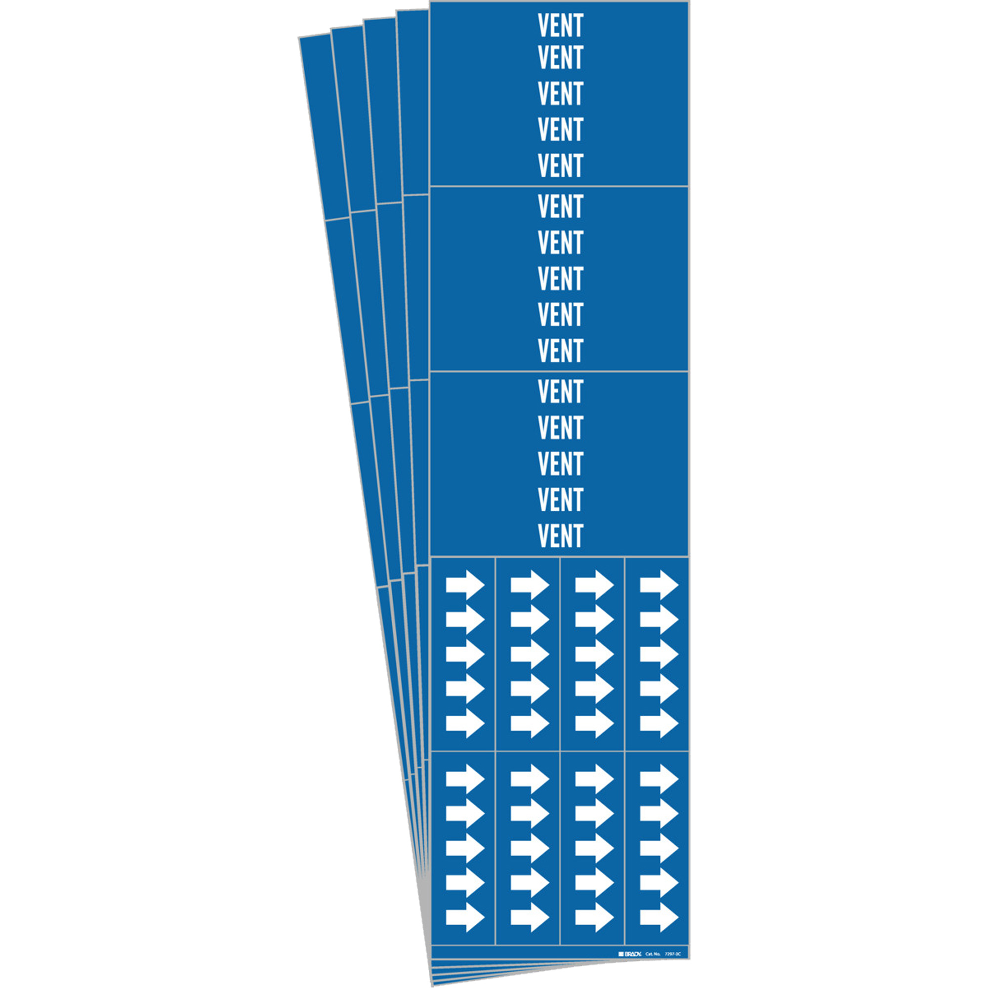 Marqueurs de tuyau «Vent», Autocollant, 2-1/4" h x 2-3/4" la, Blanc/bleu