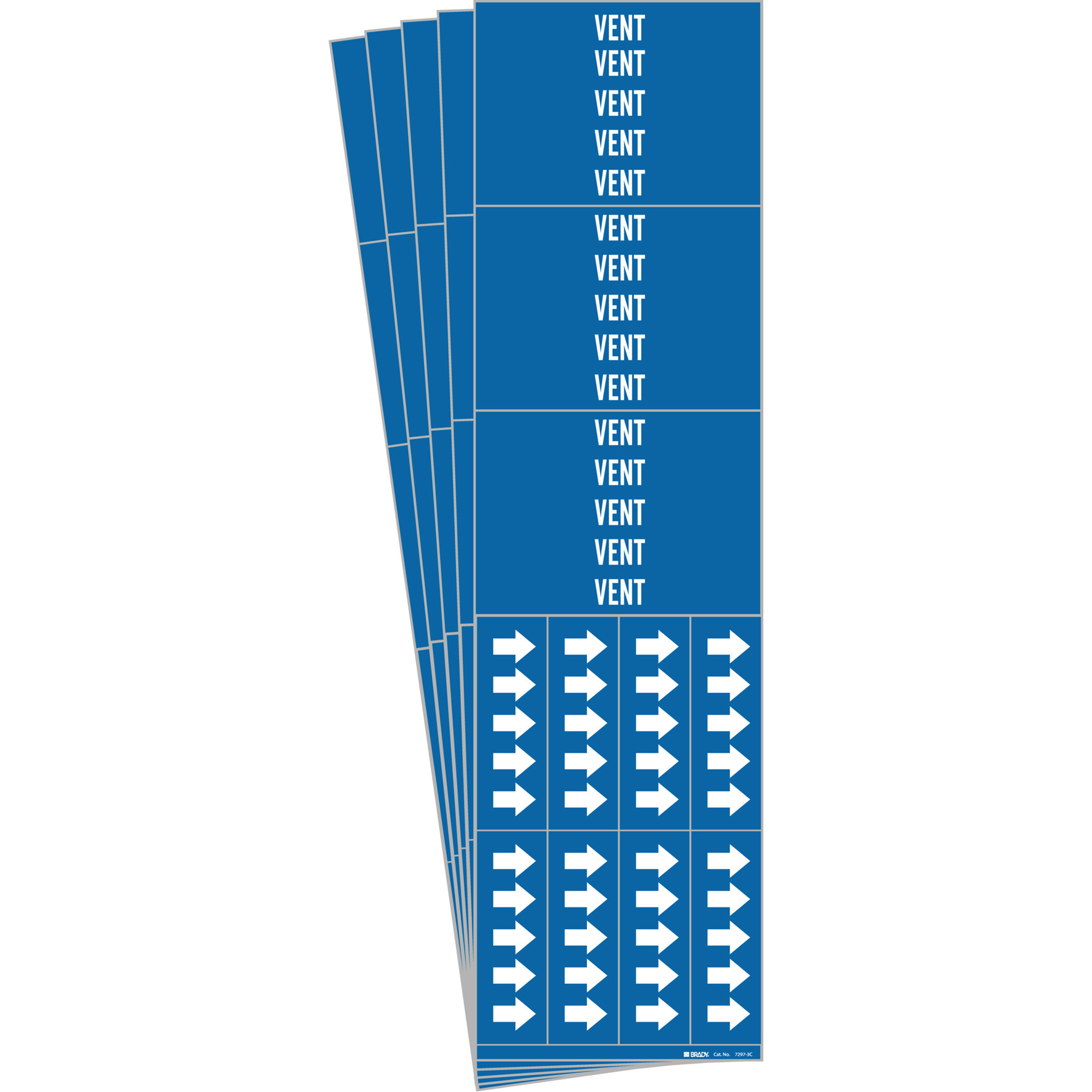 Marqueurs de tuyau «Vent», Autocollant, 2-1/4" h x 2-3/4" la, Blanc/bleu