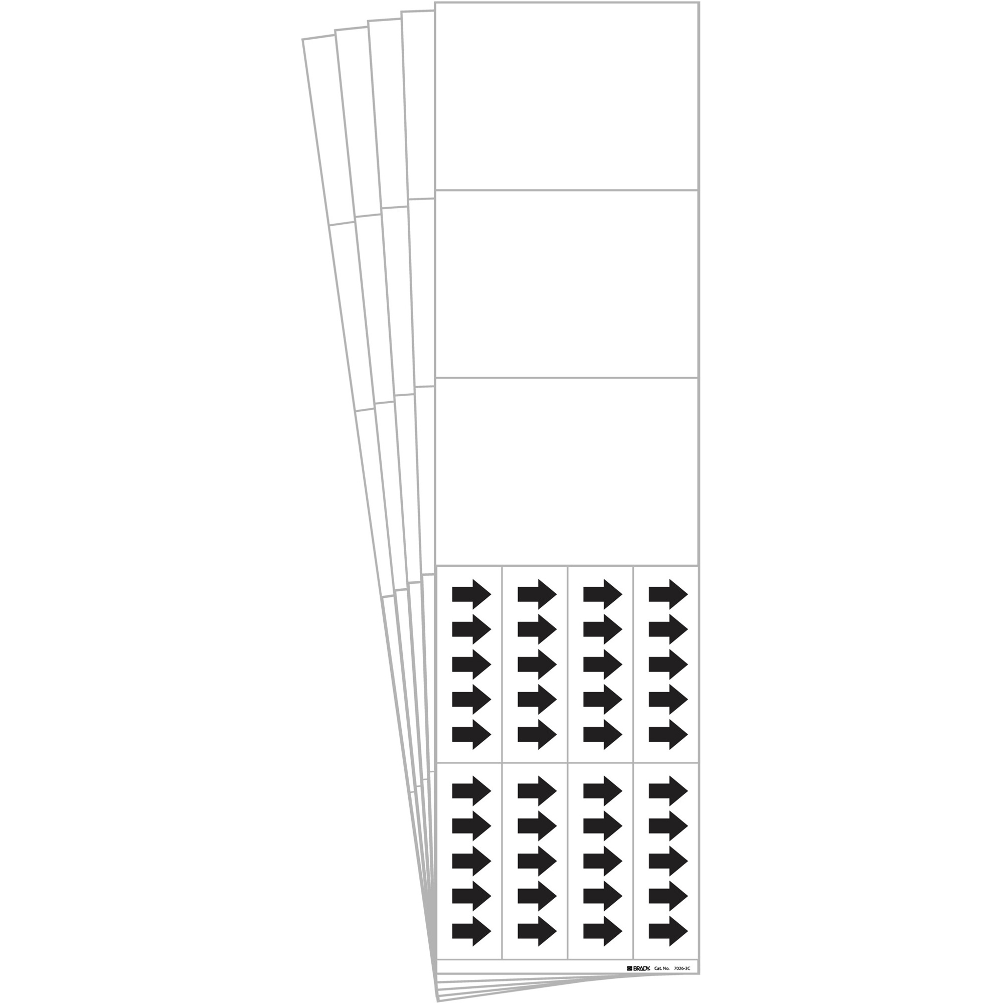 Marqueurs de tuyau vierges, Autocollant, 2-1/4" h x 2-3/4" la, Blanc