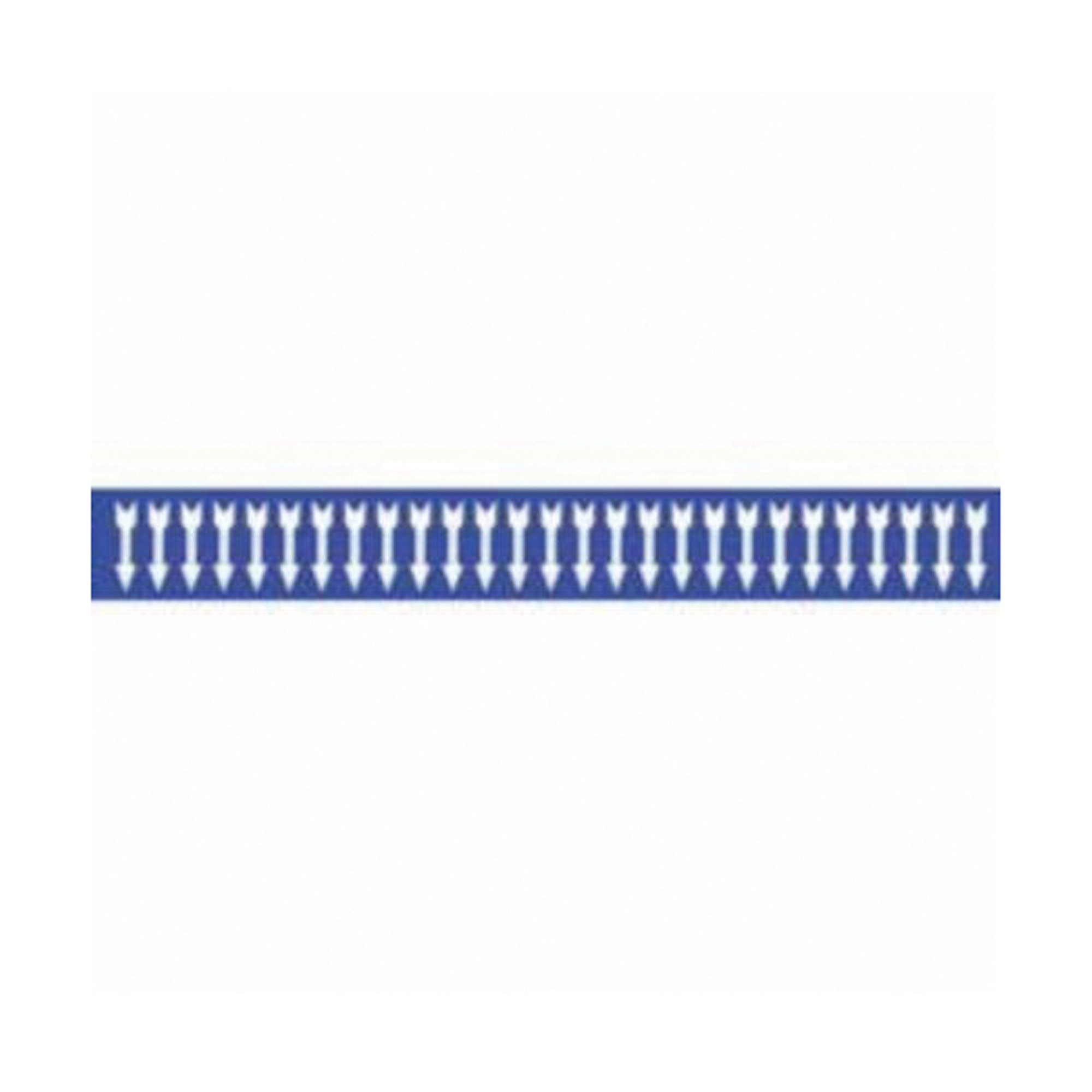 Marqueurs pour tuyau avec flèche pour semi-conducteurs et tuyaux de produits chimiques, Autocollant, 1/2" h x 2-1/4" la, Blanc/bleu