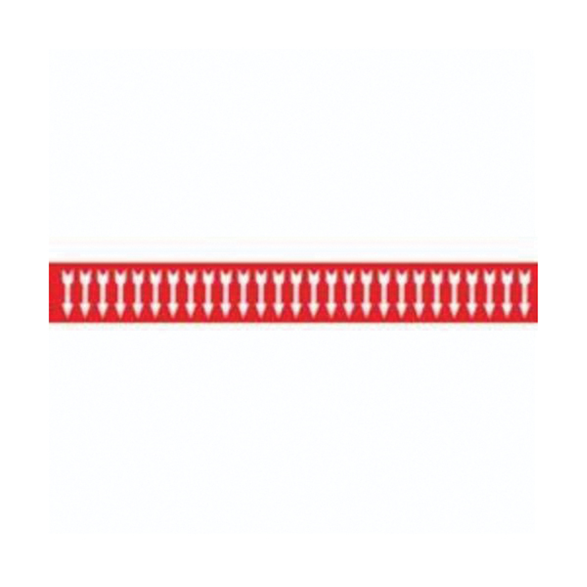 Marqueurs pour tuyau avec flèche pour semi-conducteurs et tuyaux de produits chimiques, Autocollant, 1/2" h x 2-1/4" la, Blanc/rouge