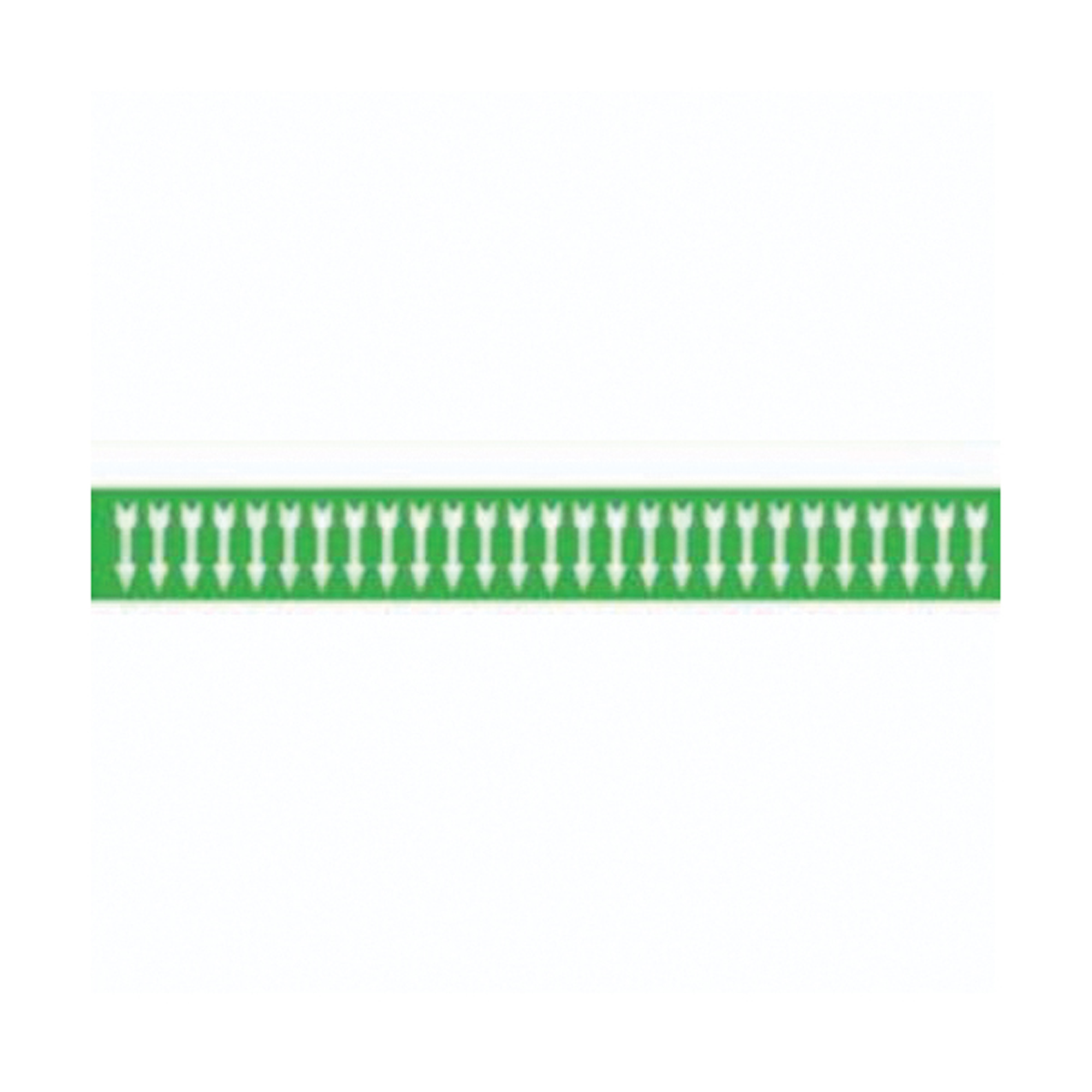Marqueurs pour tuyau avec flèche pour semi-conducteurs et tuyaux de produits chimiques, Autocollant, 1/2" h x 2-1/4" la, Blanc/vert