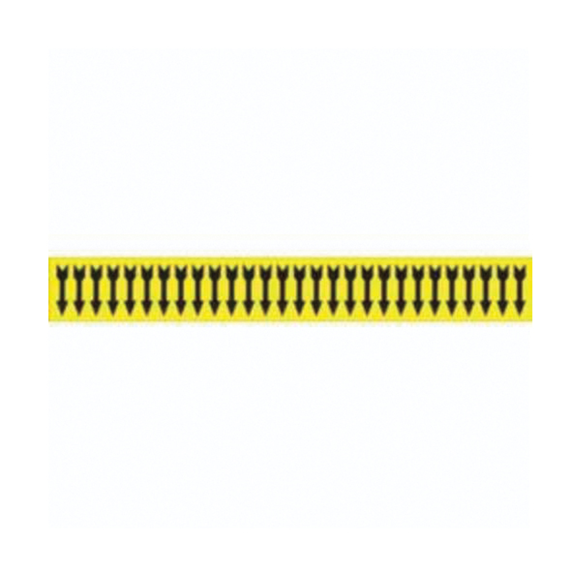 Marqueurs pour tuyau avec flèche pour semi-conducteurs et tuyaux de produits chimiques, Autocollant, 1/2" h x 2-1/4" la, Noir sur jaune
