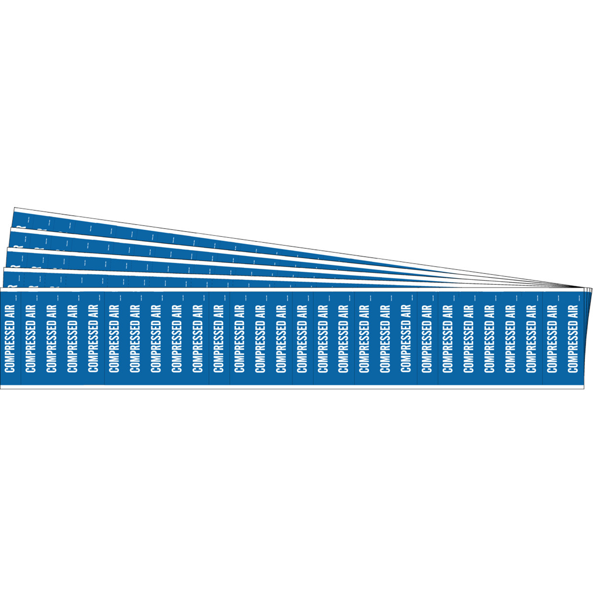 Marqueurs pour tuyau «Compressed Air» pour semi-conducteurs et tuyaux de produits chimiques, Autocollant, 1/2" h x 2-1/4" la, Blanc/bleu