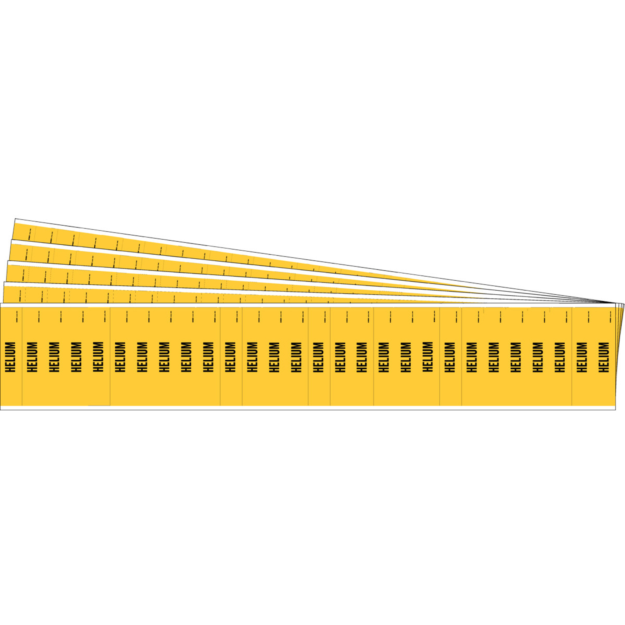 Marqueurs pour tuyau «Helium» pour semi-conducteurs et tuyaux de produits chimiques, Autocollant, 1/2" h x 2-1/4" la, Noir sur jaune