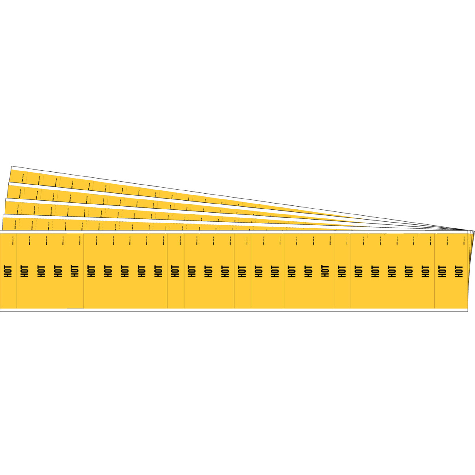 Marqueurs pour tuyau «Hot» pour semi-conducteurs et tuyaux de produits chimiques, Autocollant, 1/2" h x 2-1/4" la, Noir sur jaune