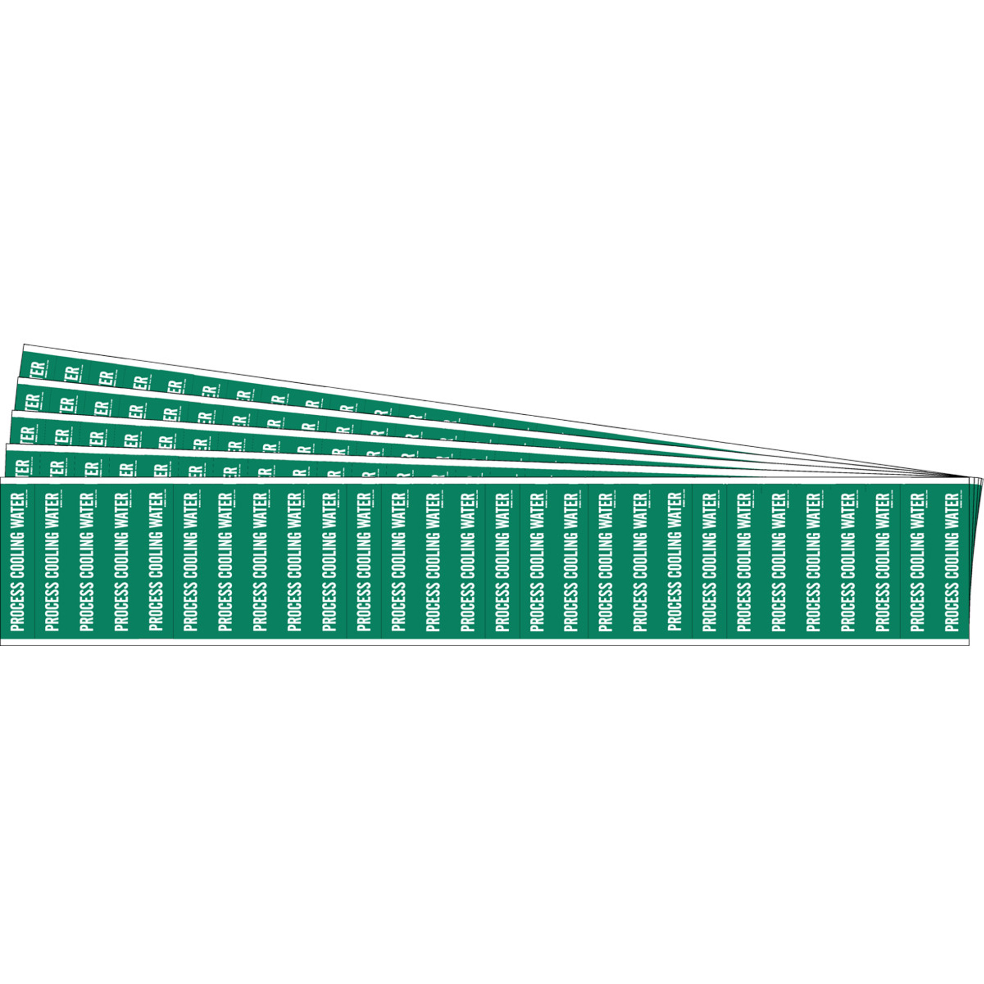 Marqueurs pour tuyau «Process Cooling Water» pour semi-conducteurs et tuyaux de produits chimiques, Autocollant, 1/2" h x 2-1/4" la, Blanc/vert