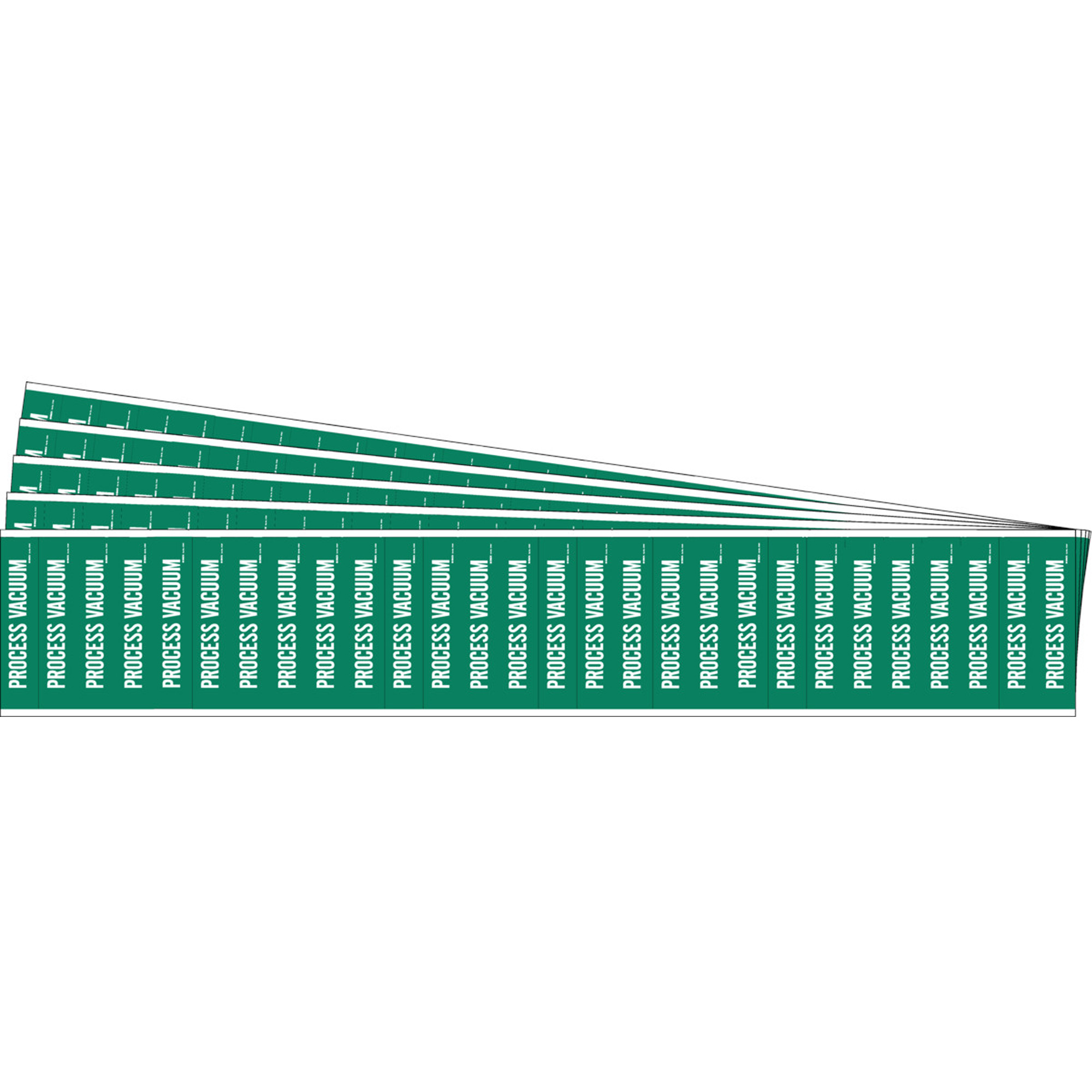 Marqueurs pour tuyau «Process Vacuum» pour semi-conducteurs et tuyaux de produits chimiques, Autocollant, 1/2" h x 2-1/4" la, Blanc/vert