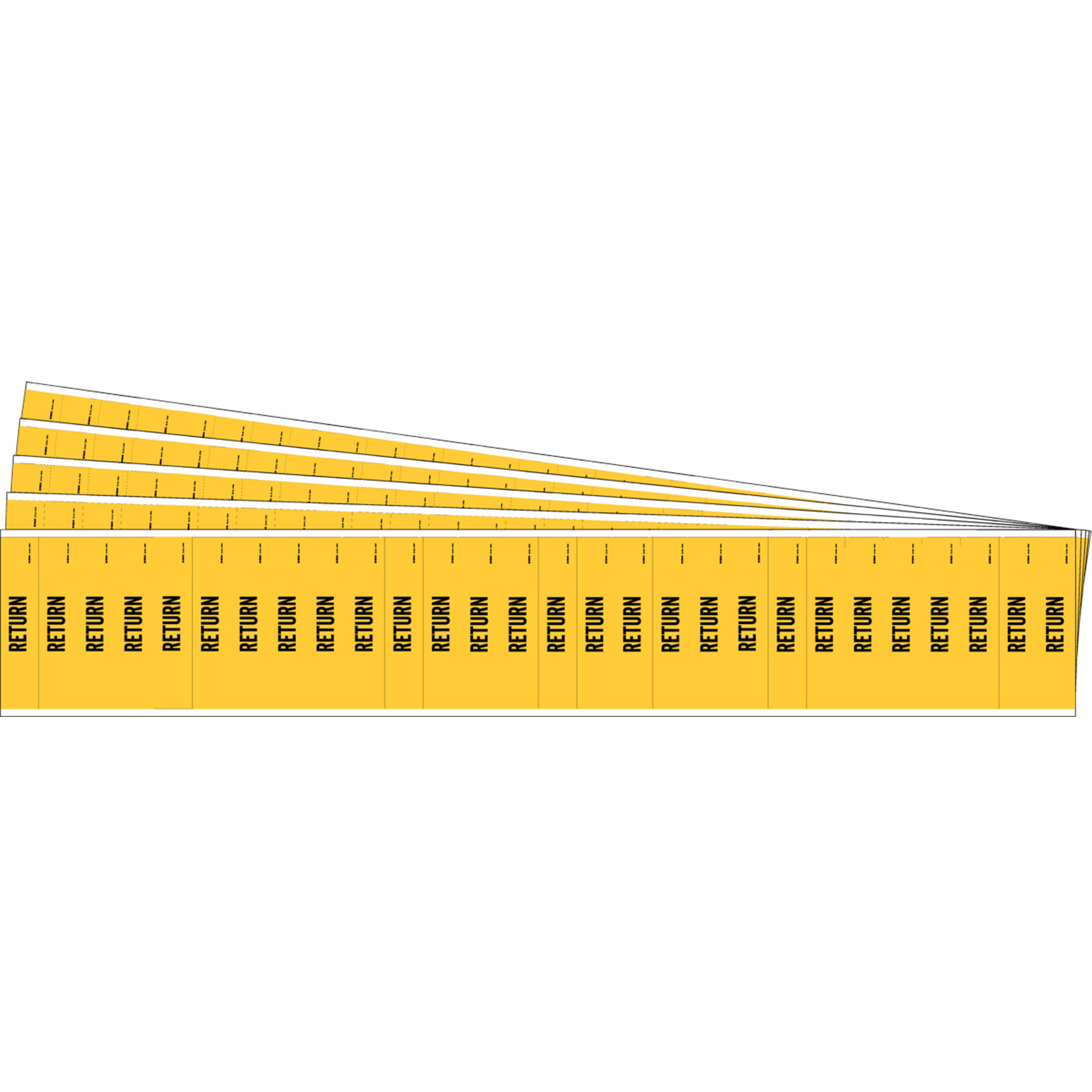 Marqueurs pour tuyau «Return» pour semi-conducteurs et tuyaux de produits chimiques, Autocollant, 1/2" h x 2-1/4" la, Noir sur jaune