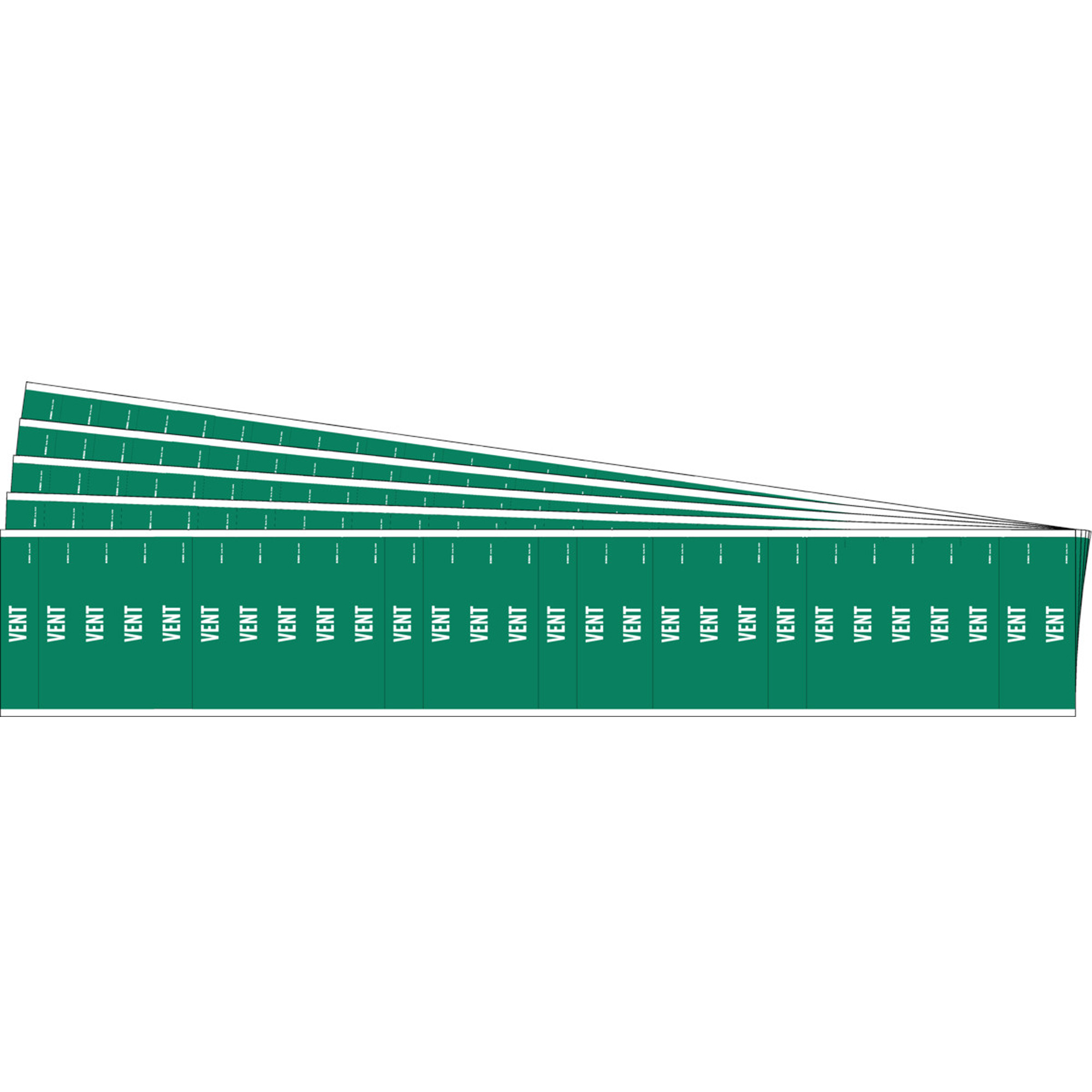 Marqueurs pour tuyau «Vent» pour semi-conducteurs et tuyaux de produits chimiques, Autocollant, 1/2" h x 2-1/4" la, Blanc/vert