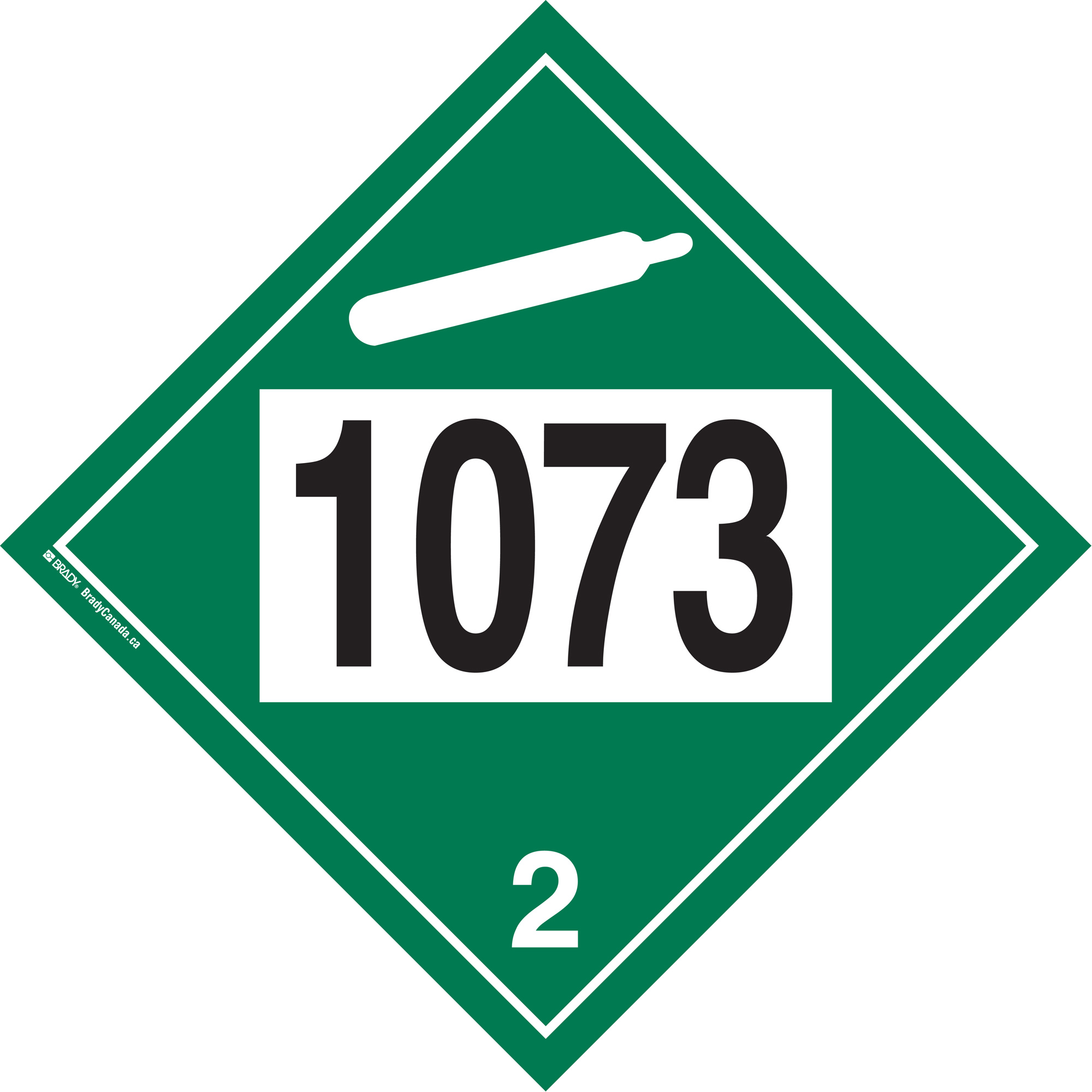 Plaque-étiquette TMD 1073 pour gaz ininflammable oxygène liquéfié, Plastique